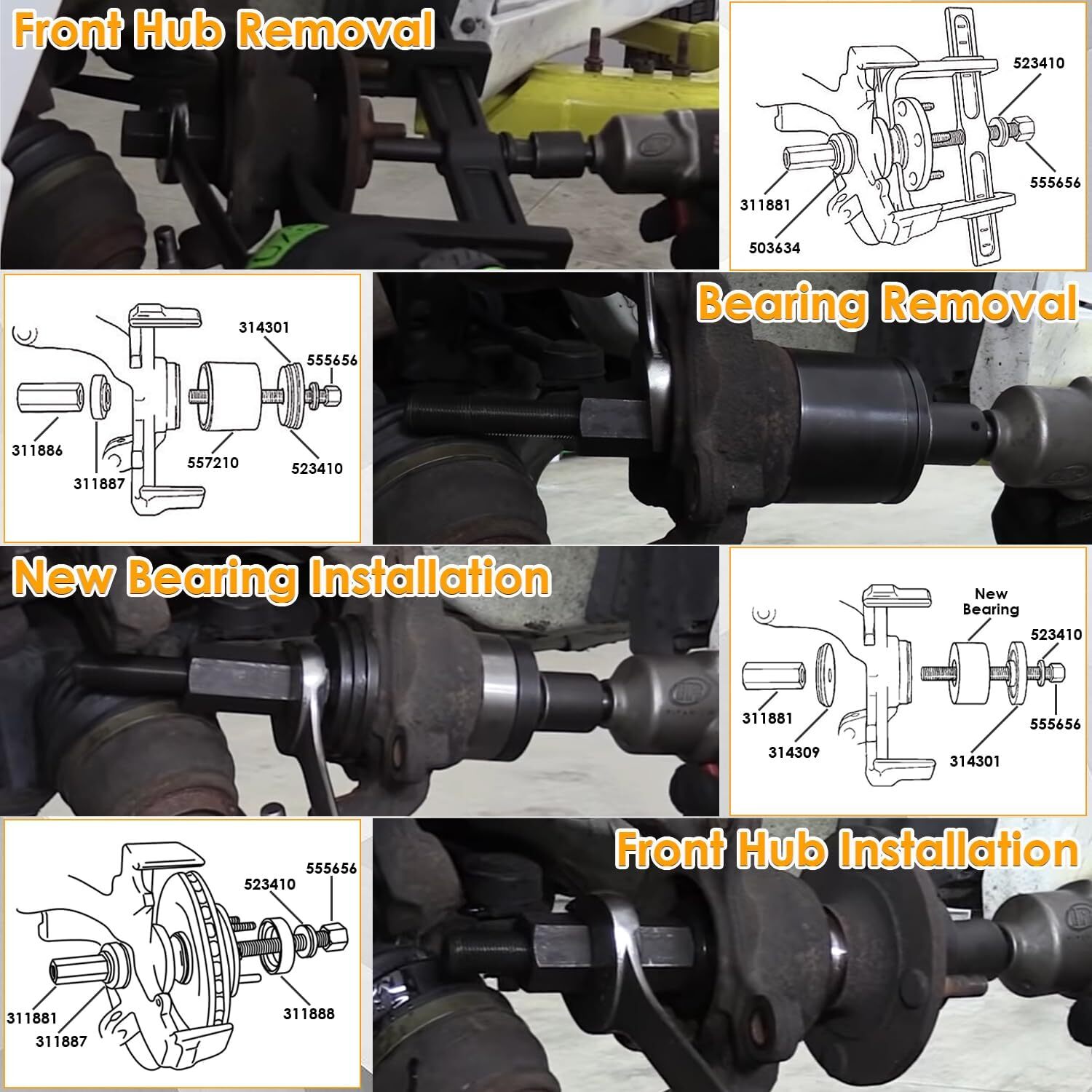 6575 Hub Grappler Kit for Vehicle Wheel Hub and Bearing Installation & Removal