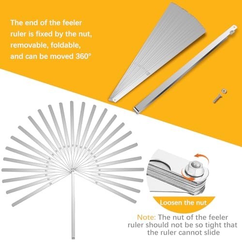 25 Blades Stainless Steel Feeler Gauge Tool – Metric & Imperial Gap Measurement