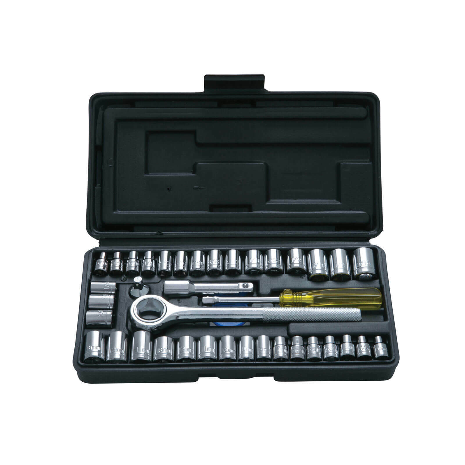 BlueSpot 40 Piece Combination Drive Hex Socket Set Metric and Imperial