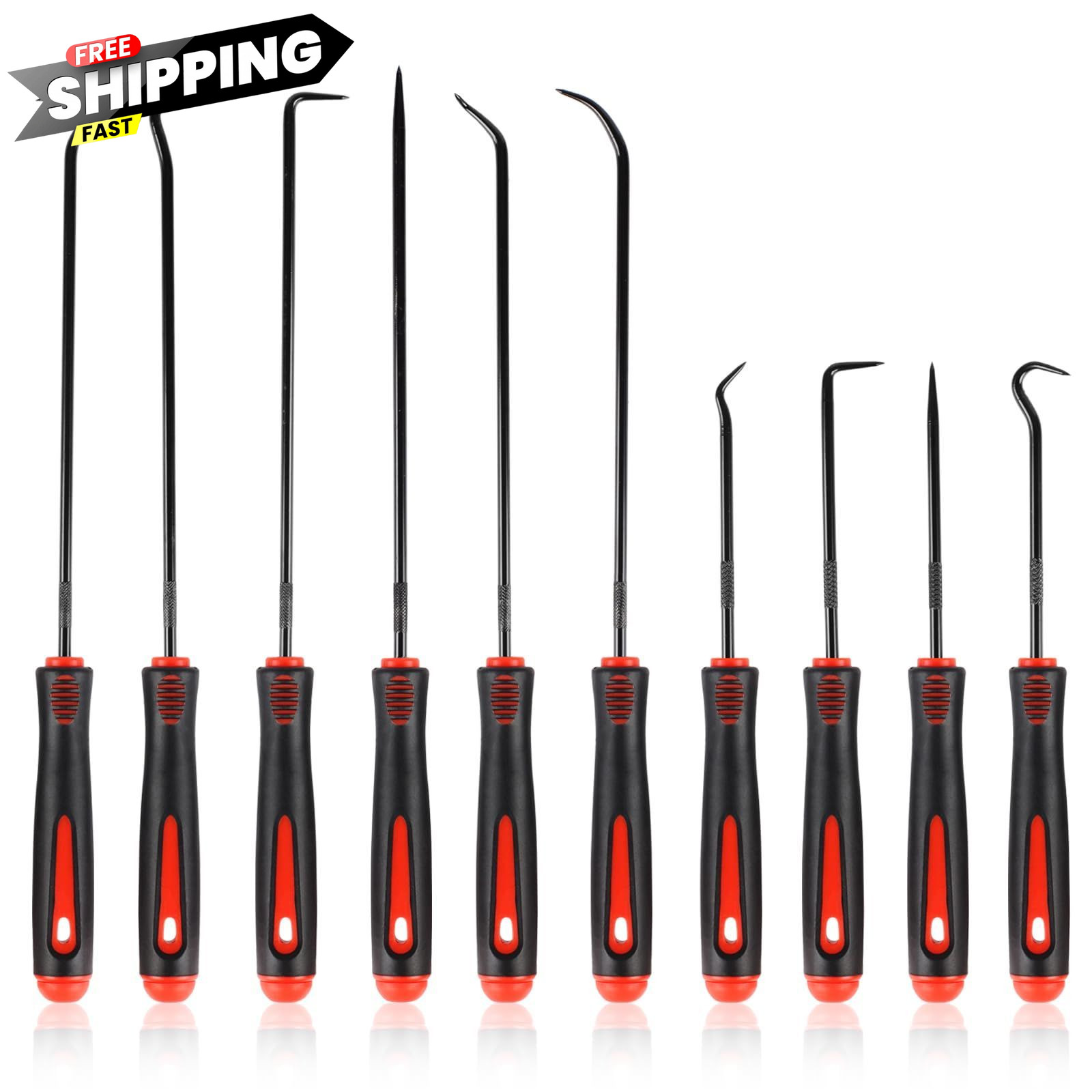 Rindion 10PCS Pick Set Mechanic, Hook and Tool with Non-Slip Grip,…