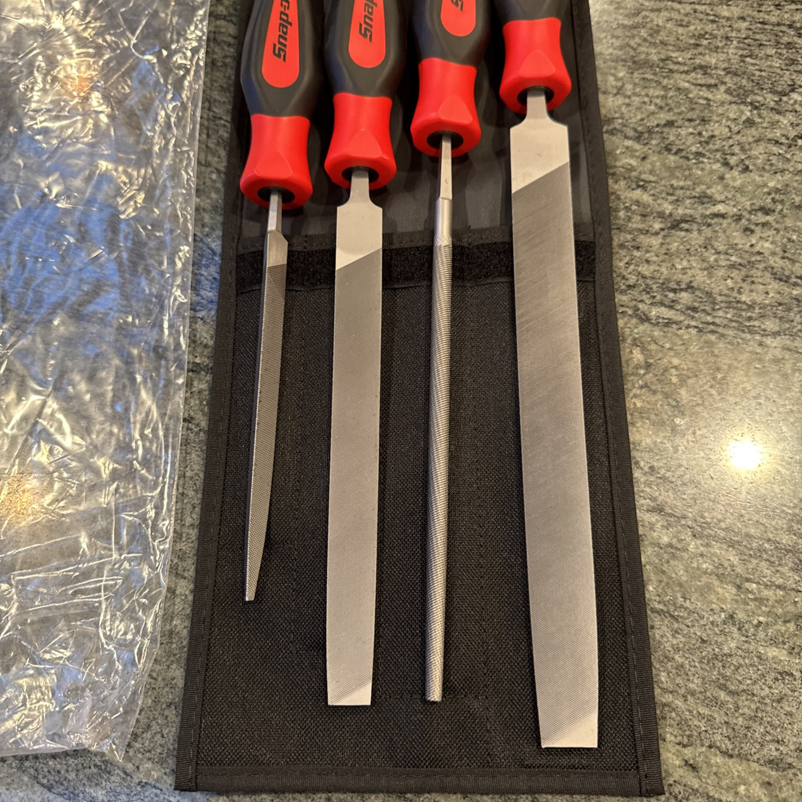 snap on sghbf500a red 4 pc file handle set with pouch new