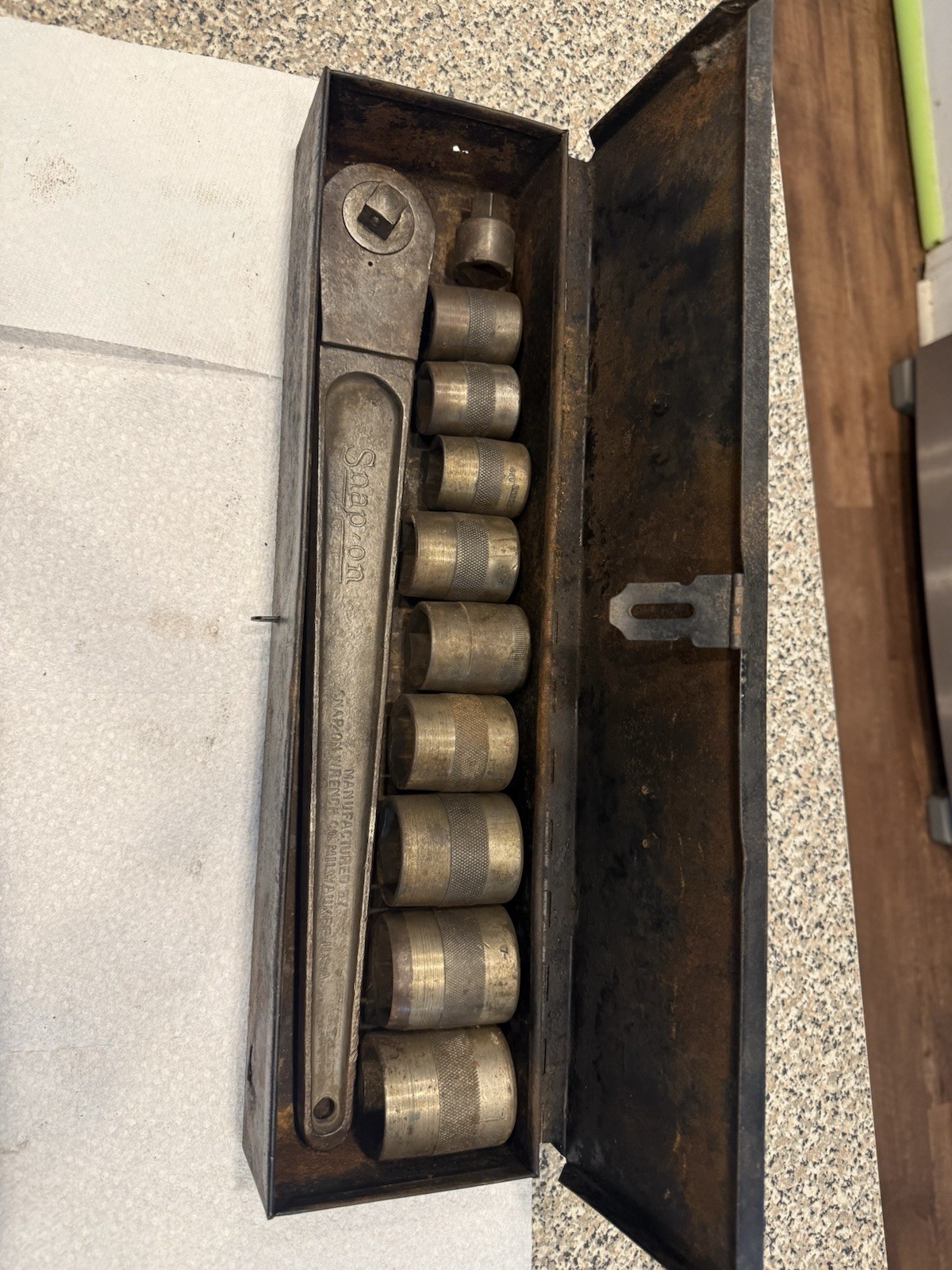 9 SOCKET SNAP ON 5/8 DRIVE PUSH THROUGH RATCHET SET EXTENSION ADAPTERS No. 7