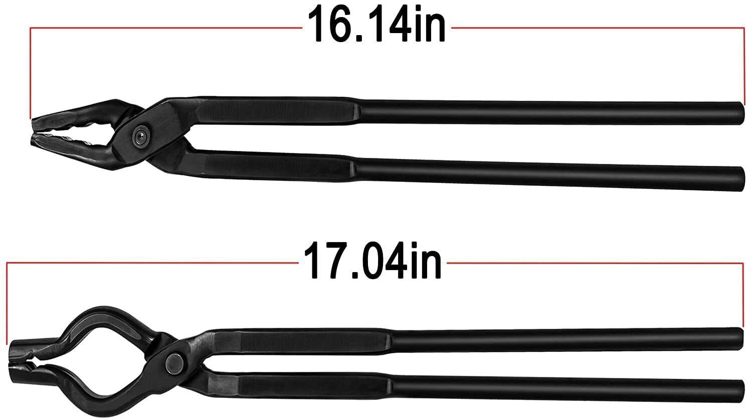 Blacksmith Tongs Wolf Jaw & V-bit Blacksmithing Set Forge Tools Knife making