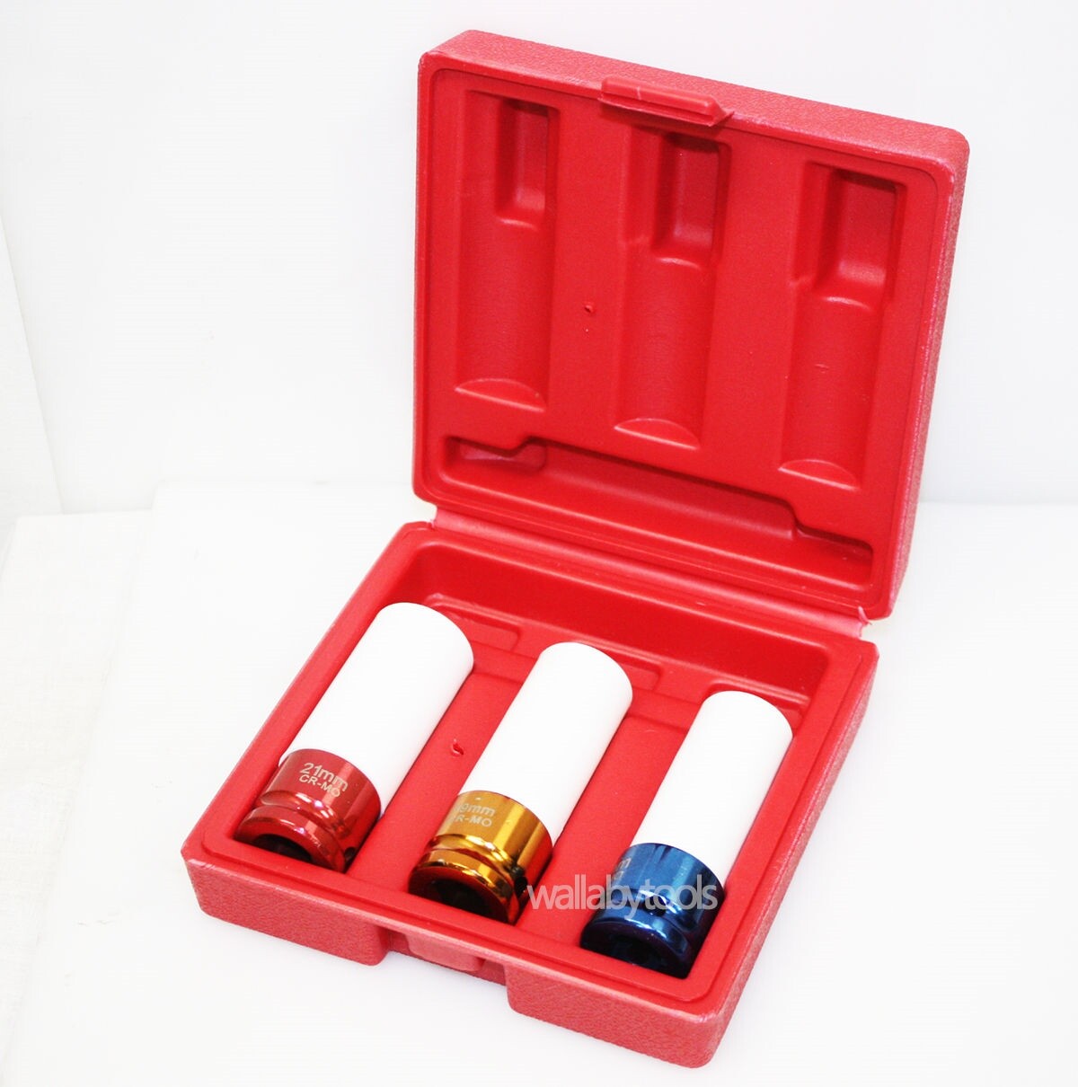 3Pc Thin Wall Wheel Lug Nut Deep Impact Socket 1/2″ Drive Set 17mm 19mm 21mm