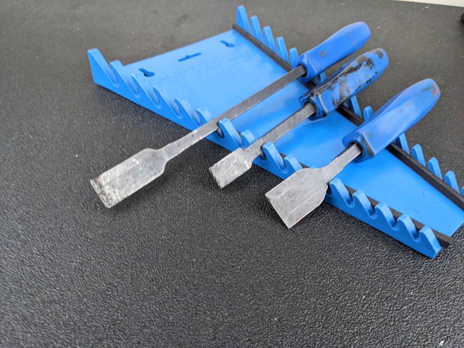 #bn963 Cornwell Tools USA CS Classic Blue Hard Handle Carbon Scraper Set