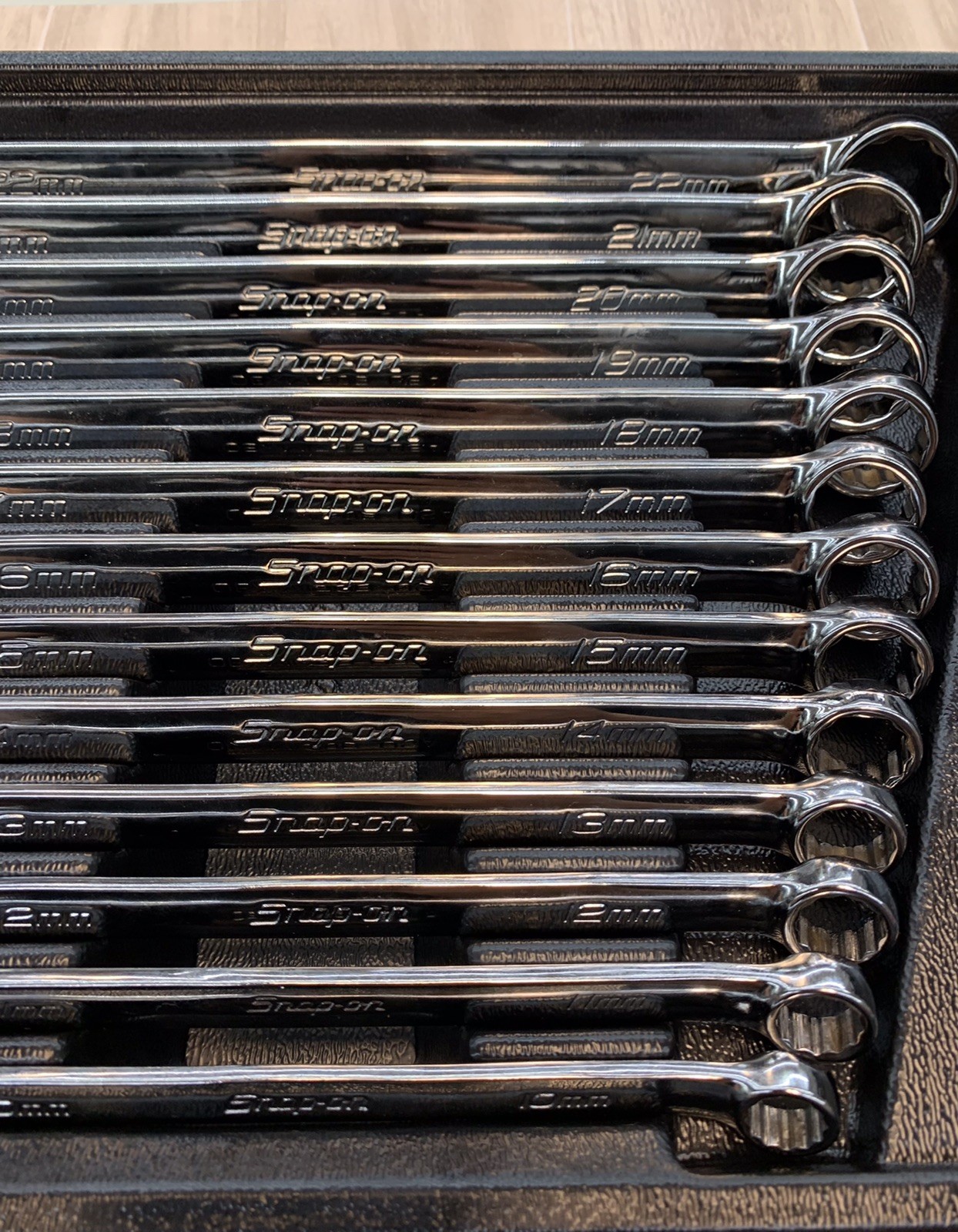 Snap-On OEXM713B 13pc 12 Pt Metric Flex Drive Combination Wrench Set 10-22mm