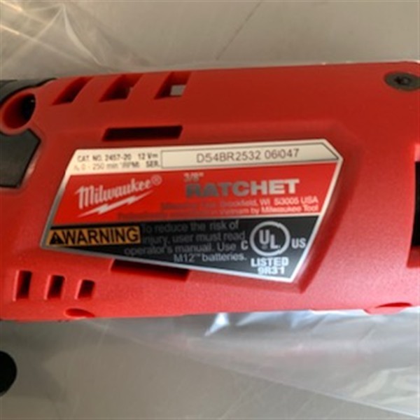 Milwaukee M12 38″ Rachet ( Battery Operated, NOT INCLUDED)