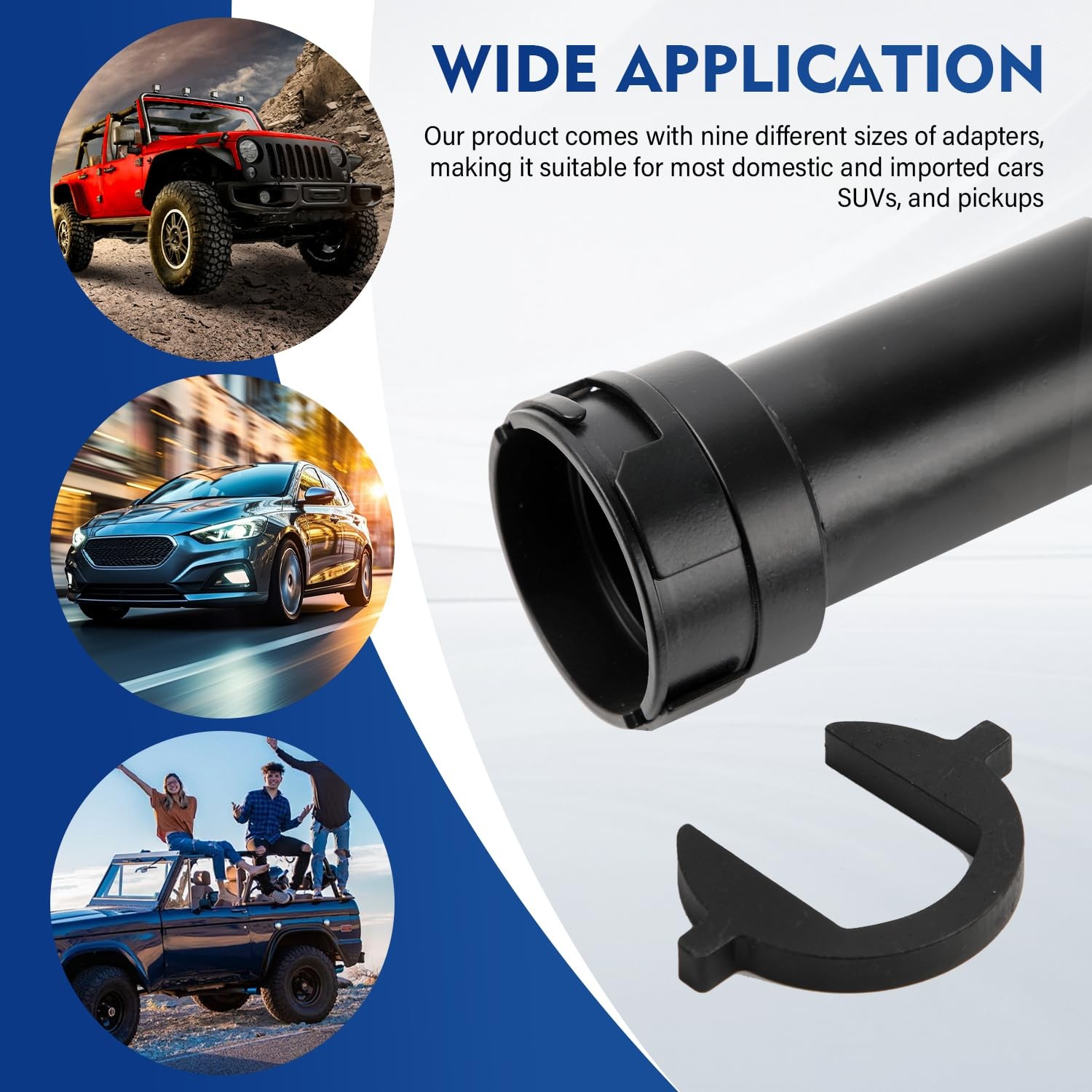 Blue Inner Tie Rod Removal Tool Set 1/2 Inch Drive 12 Crowfoot Adapters