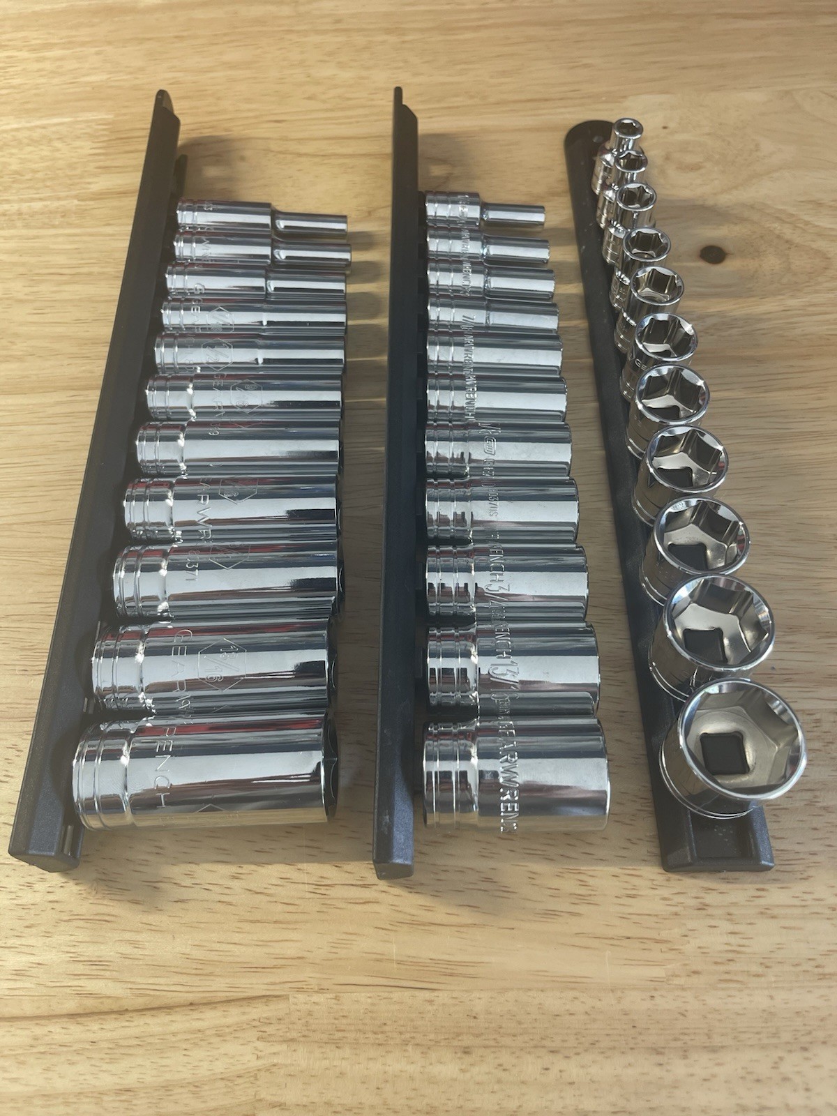 GearWrench 3/8” SAE Shallow Mid Deep Sockets 80553 80555S 80555