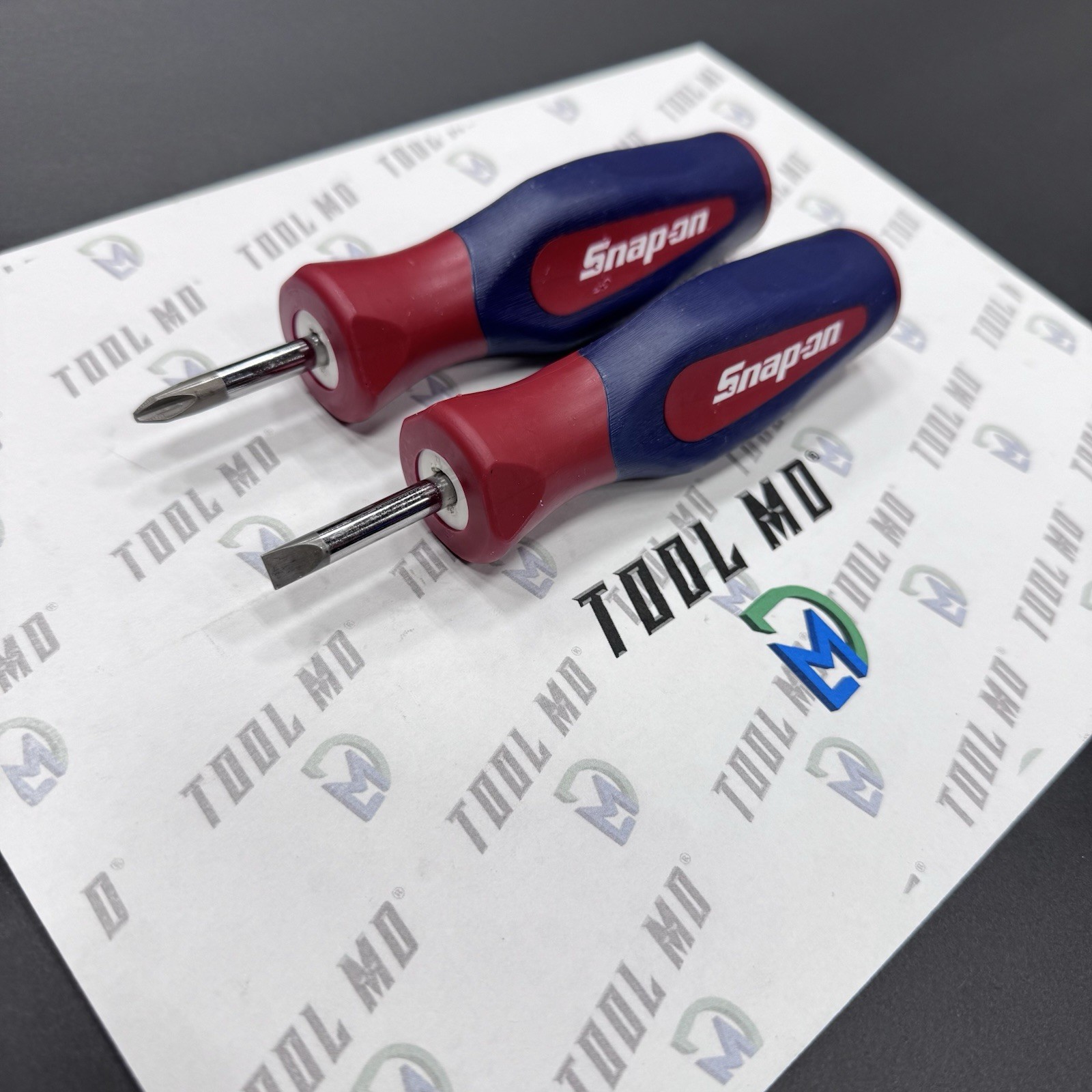 Snap-on Tools USA Used RED WHITE & BLUE Hard Grip STUBBY Screwdrivers SHDP22IRA