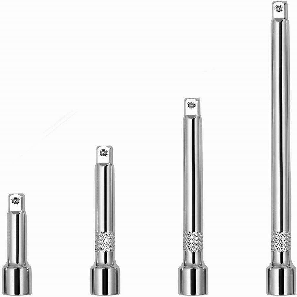 HORUSDY 4PC Socket Extension Bar Set 6″ 4″ 3″ 2″ 1/4″ Drive Wrench Impact