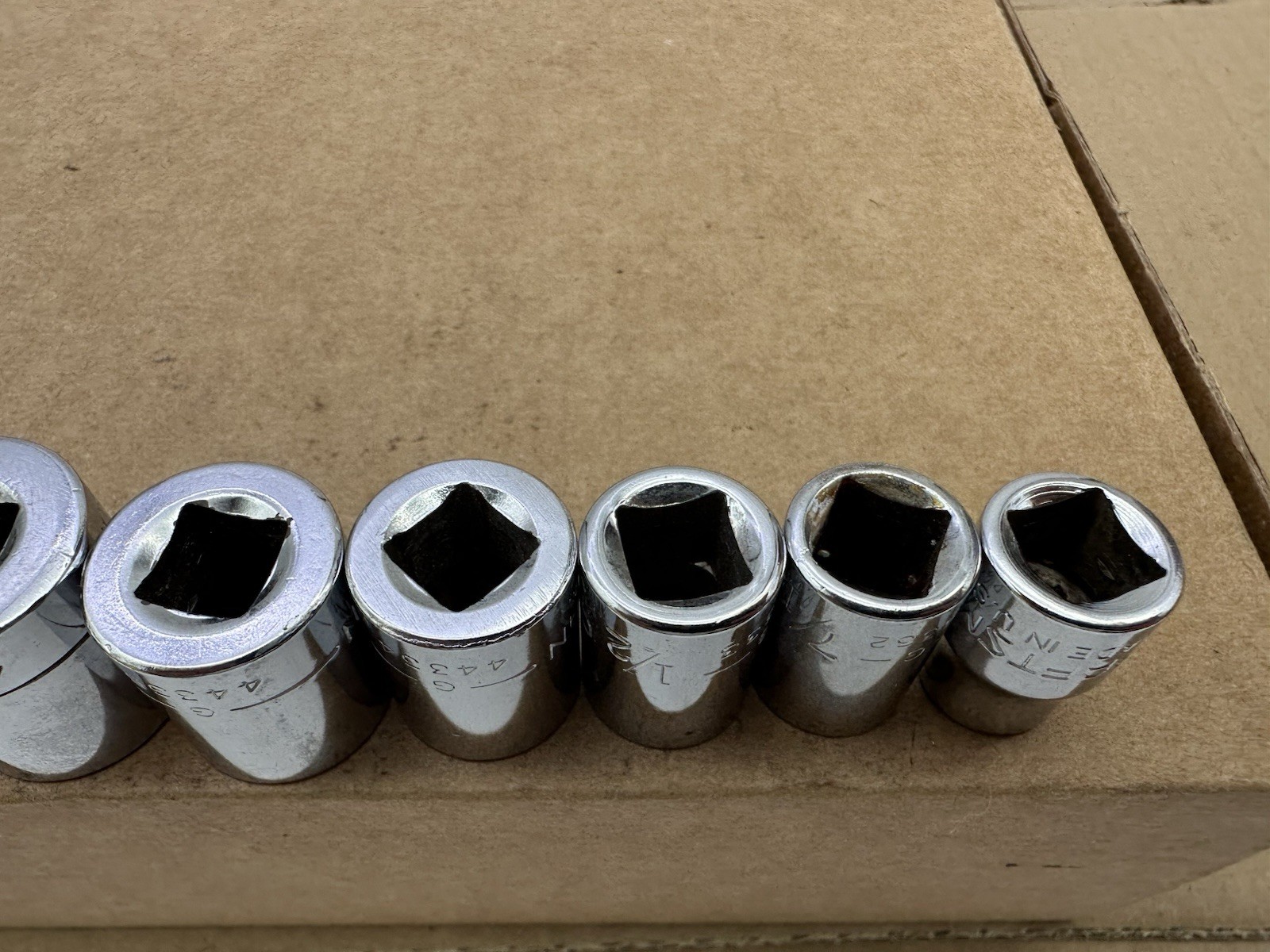 Craftsman USA 3/8 Drive SAE Socket Set 3/8-13/16 8pc 12PT G Vintage Very Good
