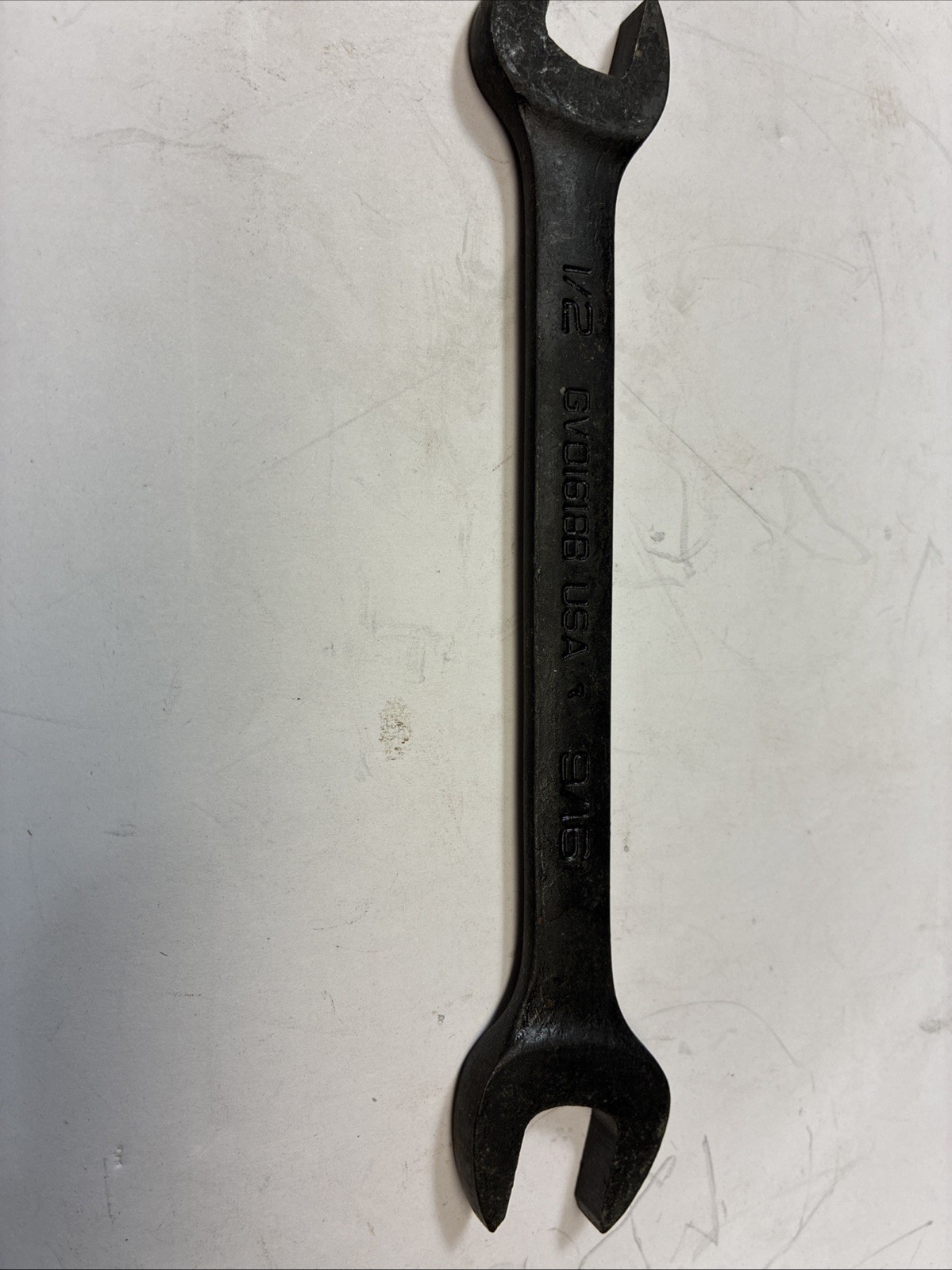 Snap On 1/2–9/16″ Open-End Wrench SAE Black Oxide Industrial Finish GVO1618B NEW