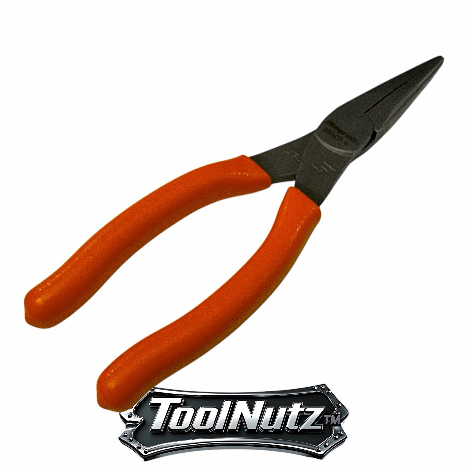 Snap-on Tools NEW 96ACFO 8in ORANGE Soft Grip Rounded Jaw Needle Nose Pliers USA