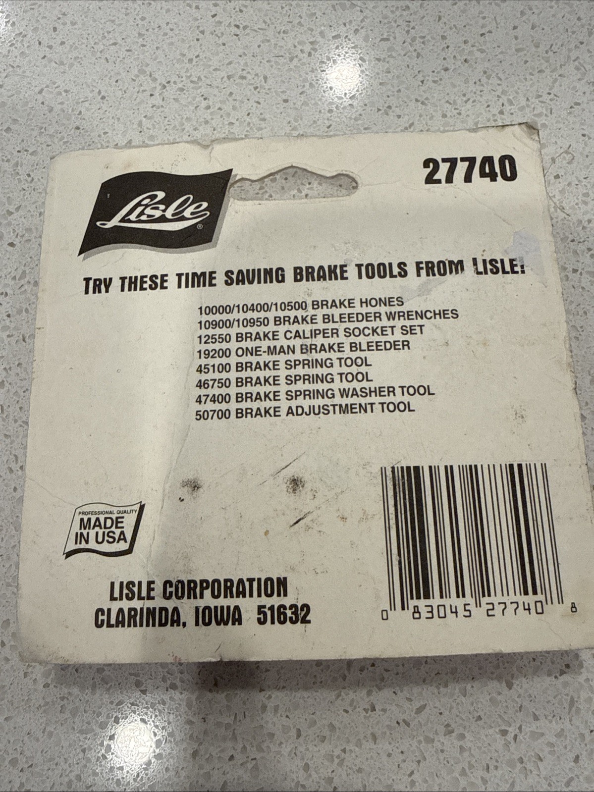 Lisle 27740 Brake Caliper Torx Bit Set T-40,45,50 3/8” Sq. Drive New In Package