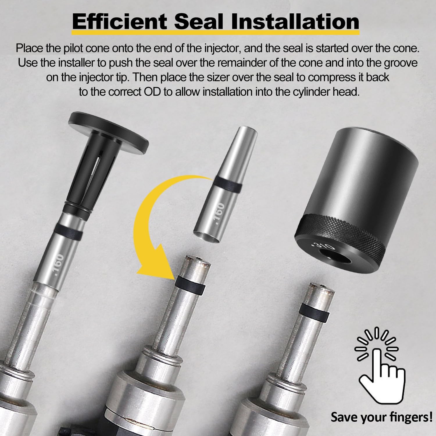 Injector Seal Installer Kit Sealing Installation Tool 34720 for Ford GM Subaru