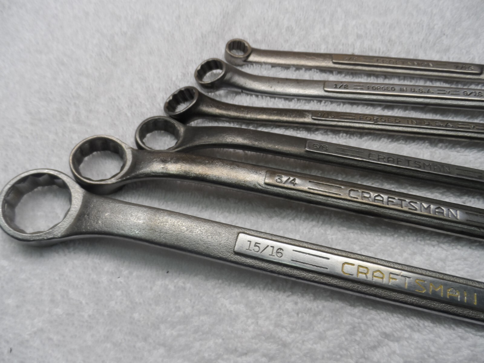 Craftsman SAE Box End Wrench Set, 12pt, USA (3/8″ – 1″), many =V=, 6 pcs