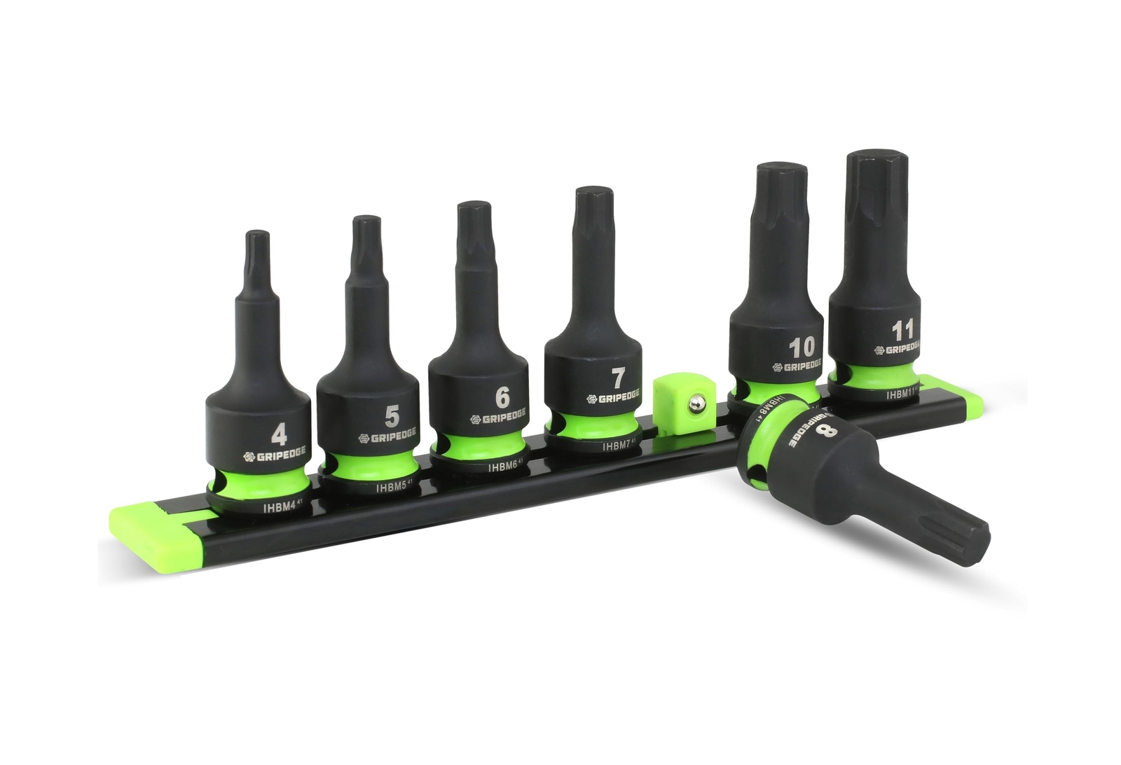 GRIPEDGE Tools | 7-PC – 3/8″ Dr Short Metric Impact R.P.T. Hex Driver Set | S…