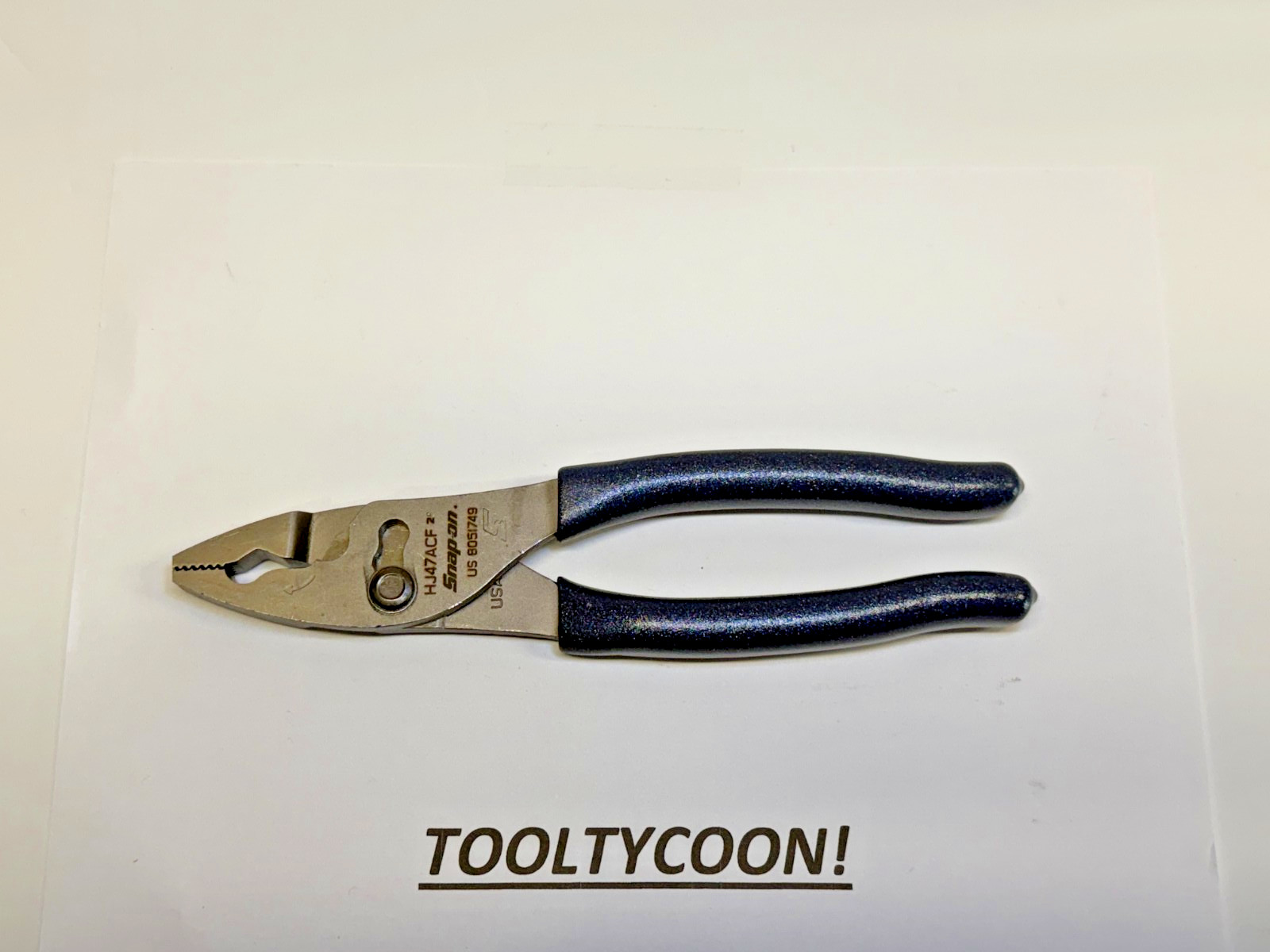 Snap-on Tools USA NEW STYLE POWER BLUE Soft Grip 8″ Flank Jaw Pliers HJ47ACFMB