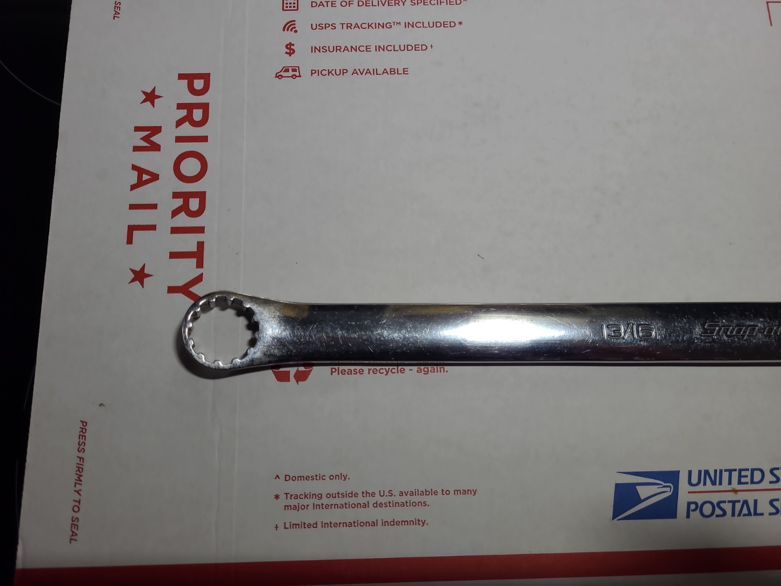 Snap-On Tools 13/16 15/16″ SAE #26 #30 SPLINE Chrome Offset Box Wrench XDES2630A