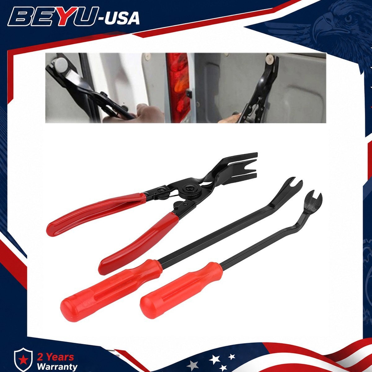 3 Pcs Auto Clip Pliers Set And Fastener Removercar Trim Rivet Removal Pry Tool