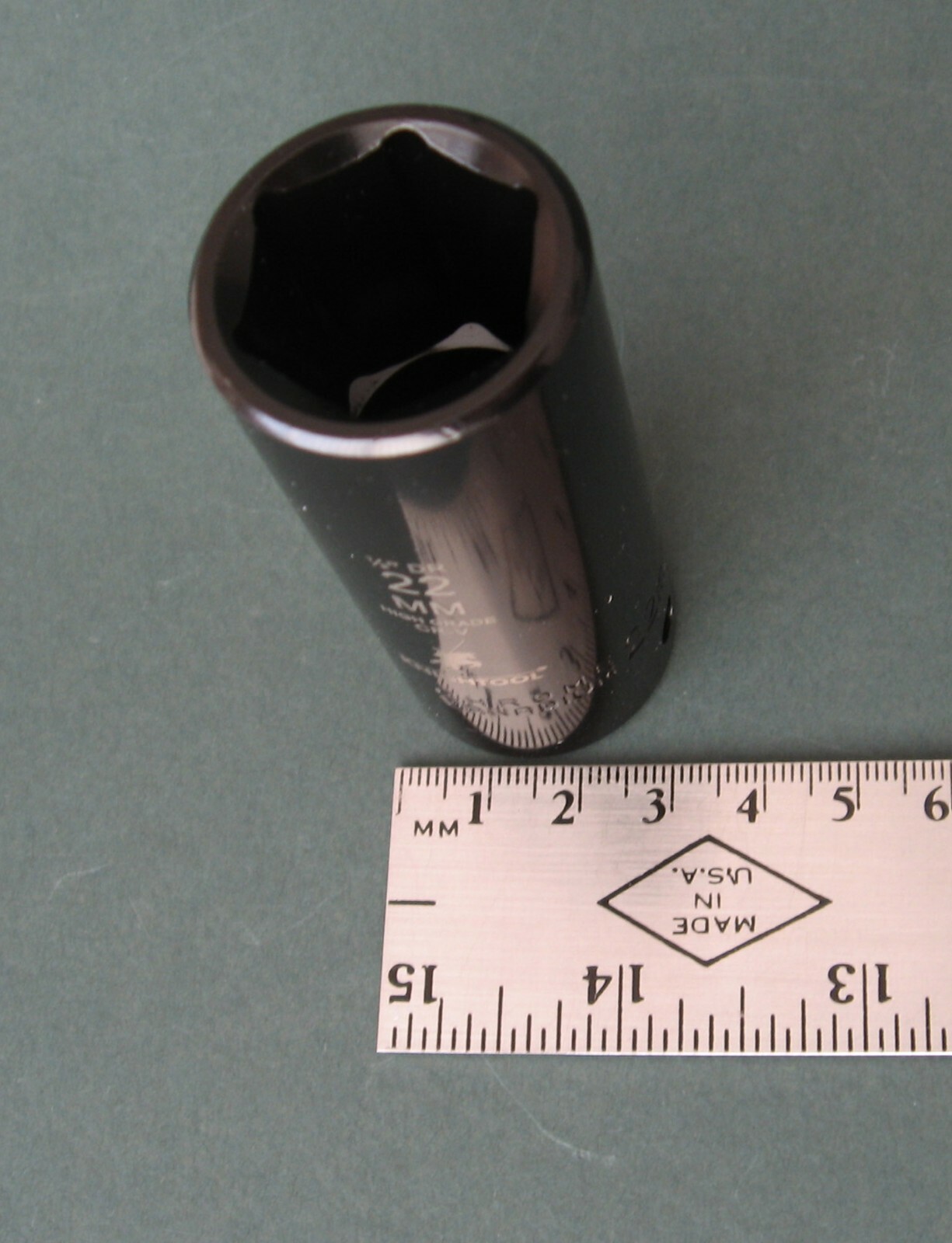 22mm 1/2″ Drive High Grade Deep Impact Socket, Metric Chrome Vanadium Steel 22mm
