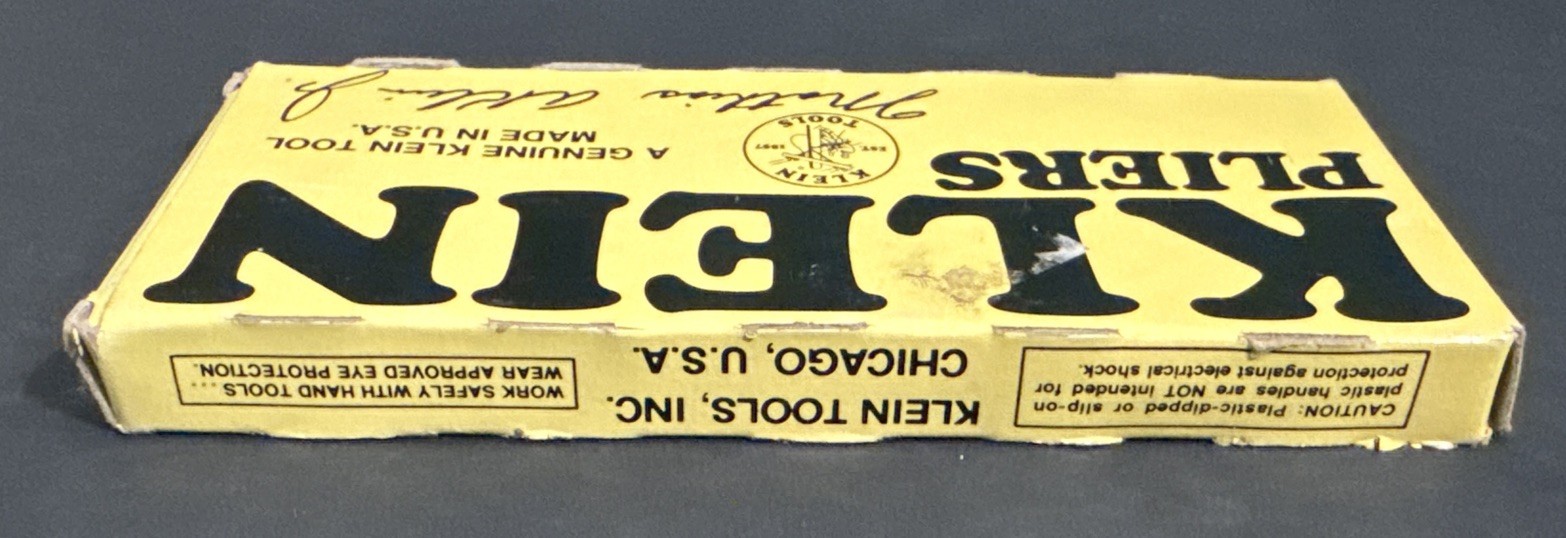 NOS VINTAGE KLEIN TOOLS NEEDLE NOSE PLIERS D203-5C 5-1/2” ORIGINAL BOX NOS