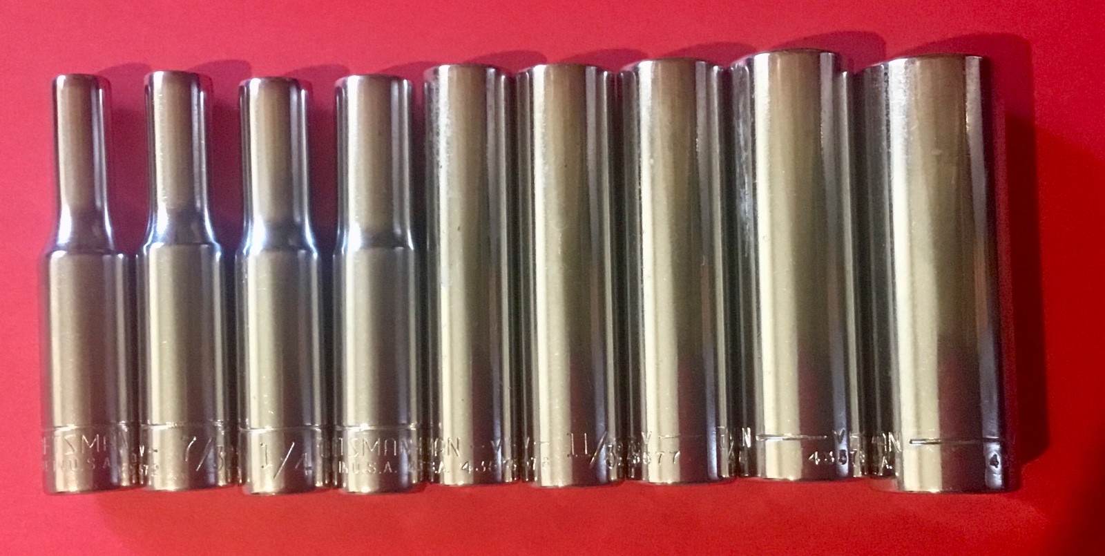 Craftsman -V- Series 1/4” Drive 6 Point SAE Deep Socket Set 9 Pieces USA