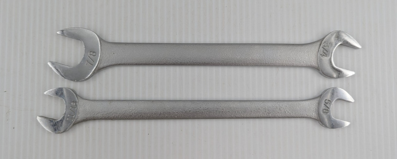 EASCO 65122 11/16″ x 5/8″ & 65128 7/8″ x 3/4″ Open End Tappet Wrench USA Lot of2