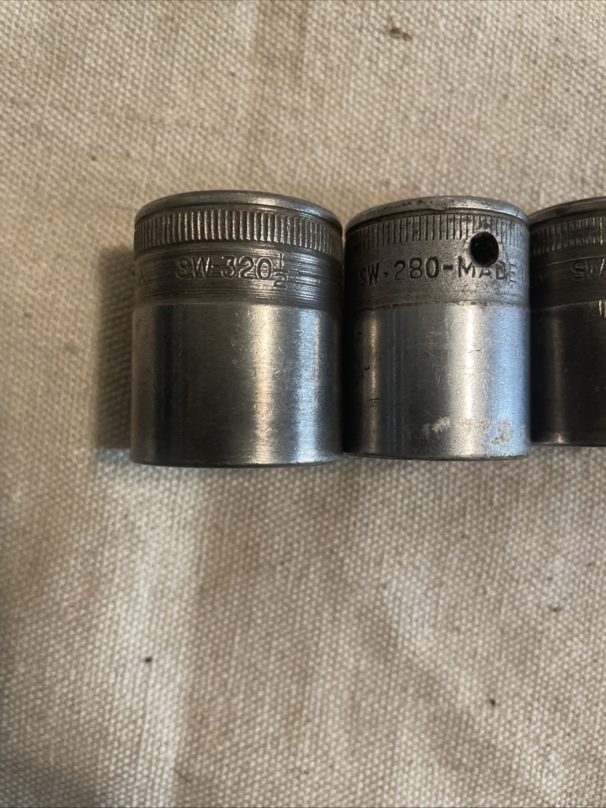 Snap On USA Socket Set 1/2” Drive 12 Point SAE 11/16”-1” Vintage 4pc #B6