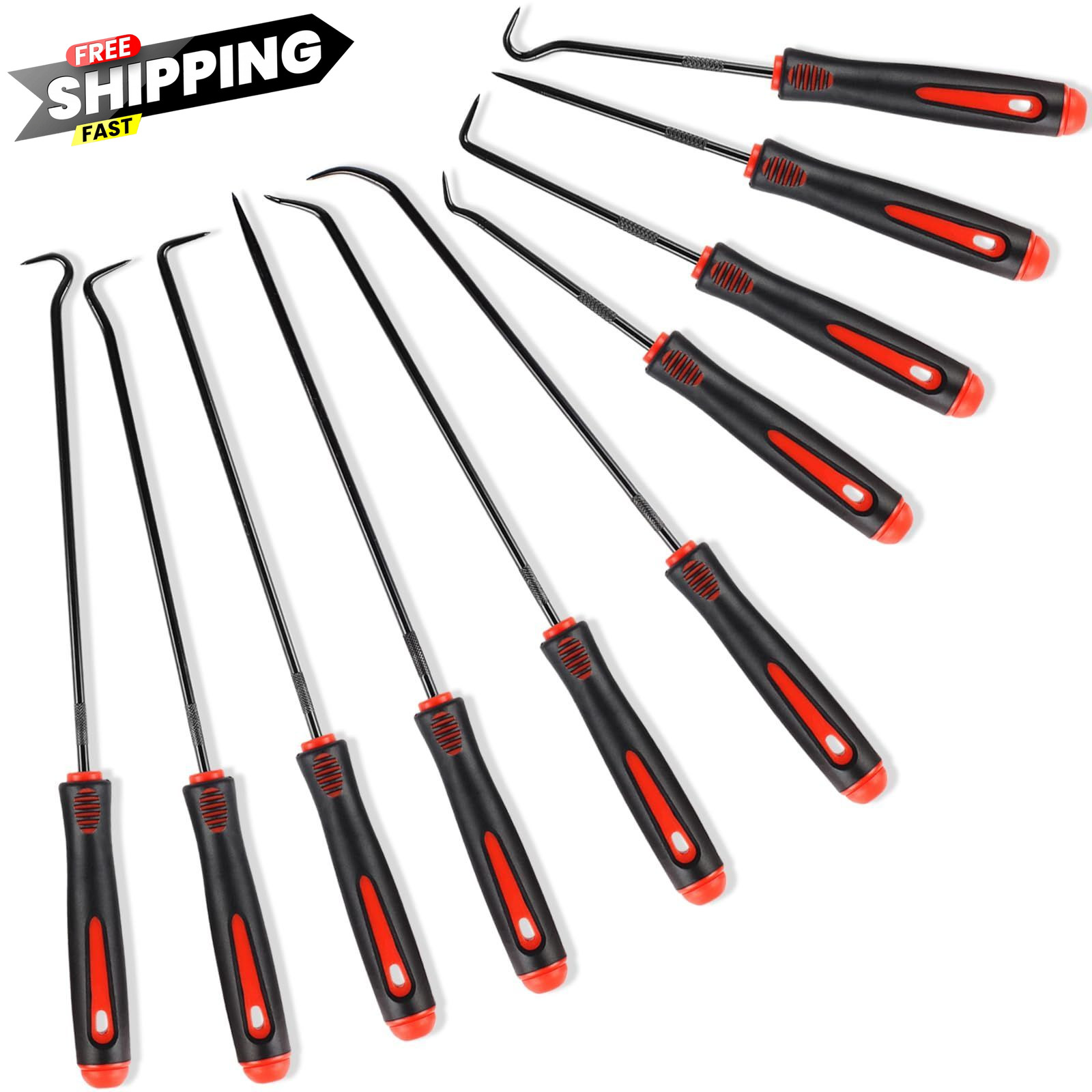 Rindion 10PCS Pick Set Mechanic, Hook and Tool with Non-Slip Grip,…