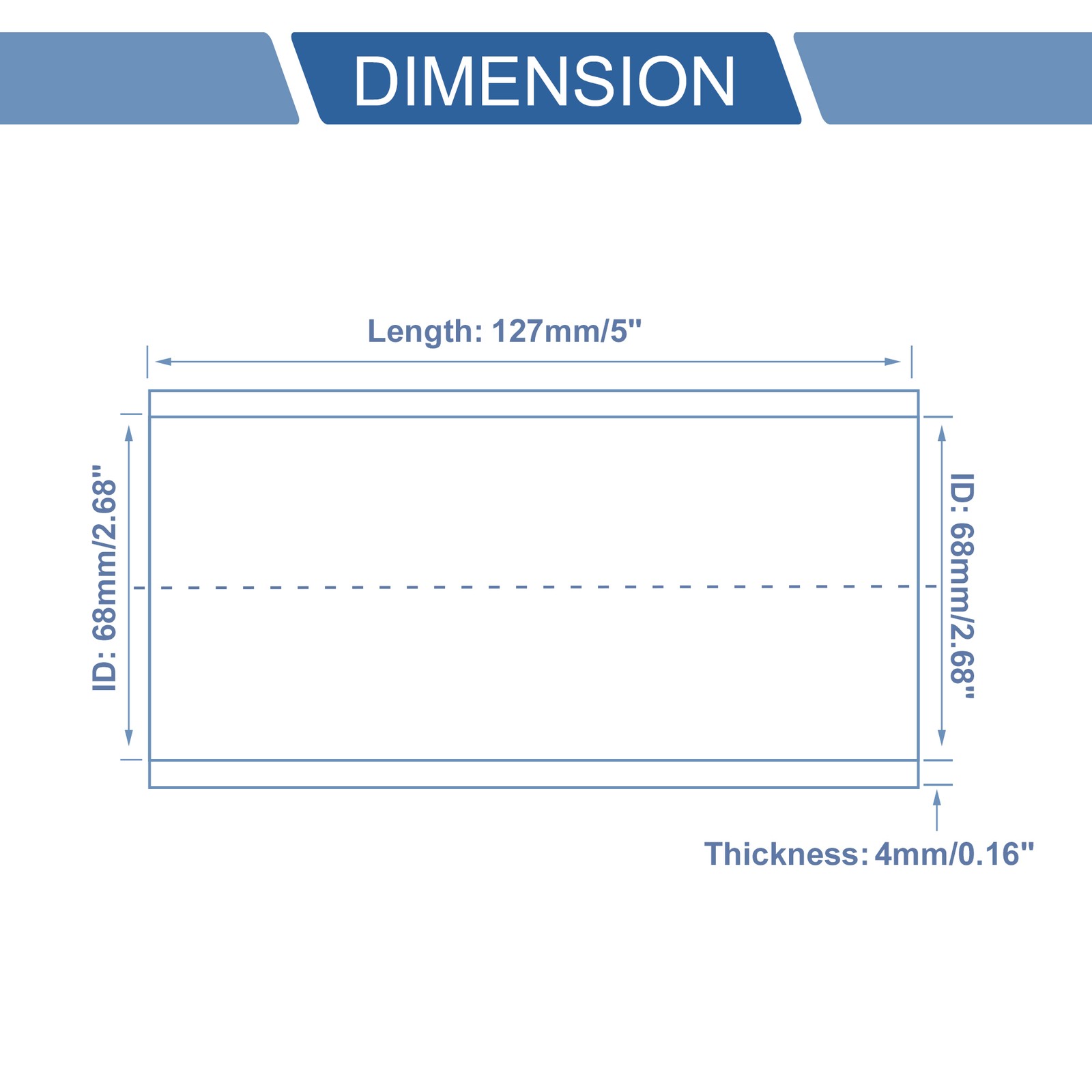 1 68mm 2.68 in ID 127mm 5 in 0° Red/Blue Universal Car Silicone Tube