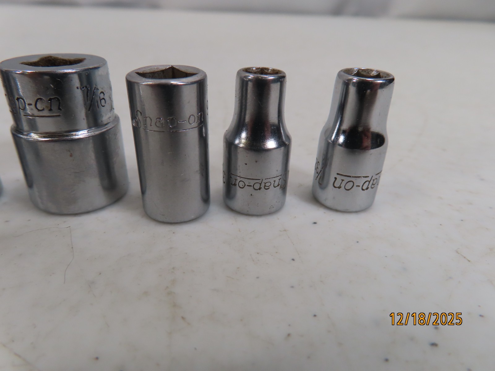 Estate Lot (11) SNAP ON TOOLS 1/4″drive Ratchet GM70M + asst Sockets CLEAN *133*