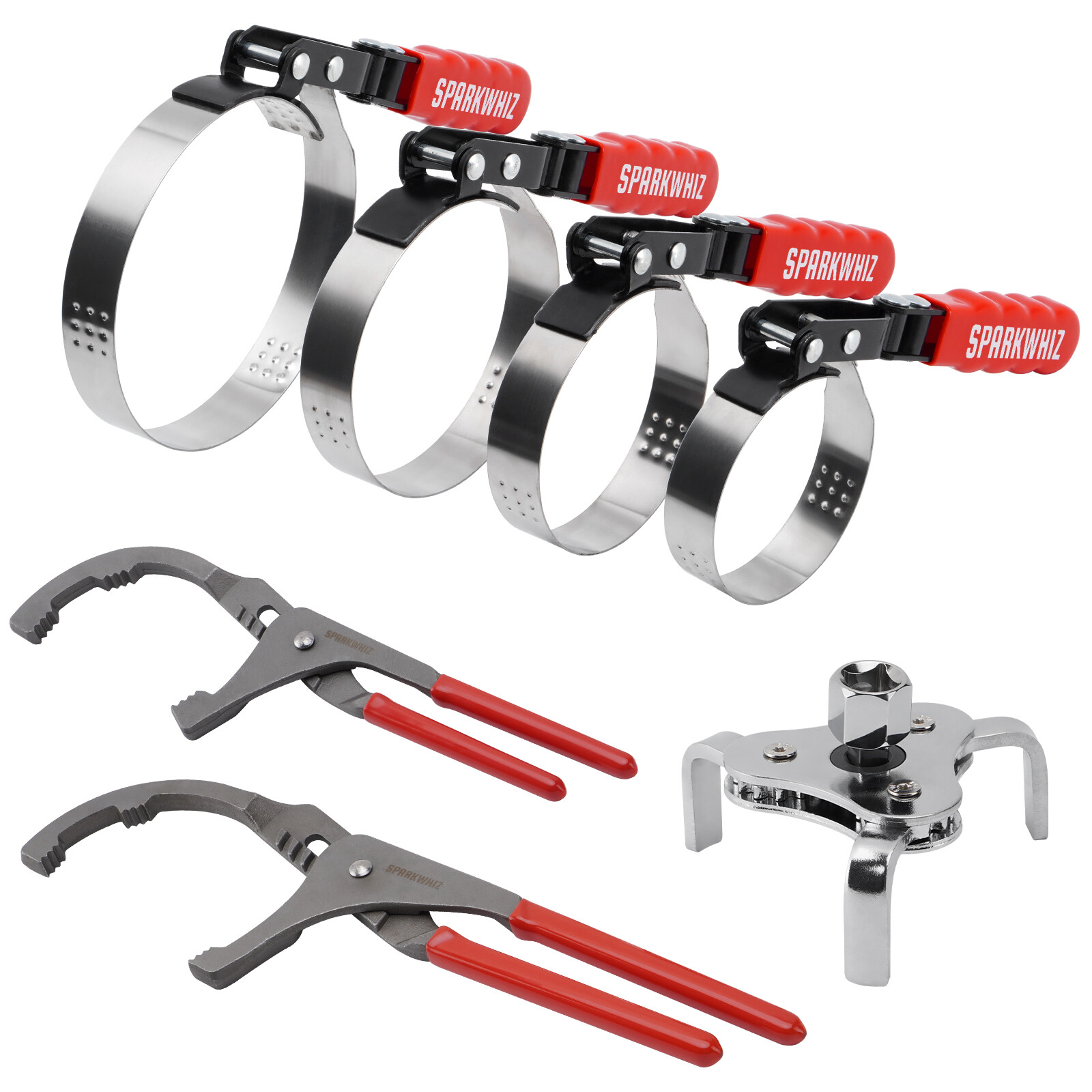 4PCS Swivel Oil Filter Wrench Remover Removal Installer Set 2-3/4″ – 5-1/4″ New