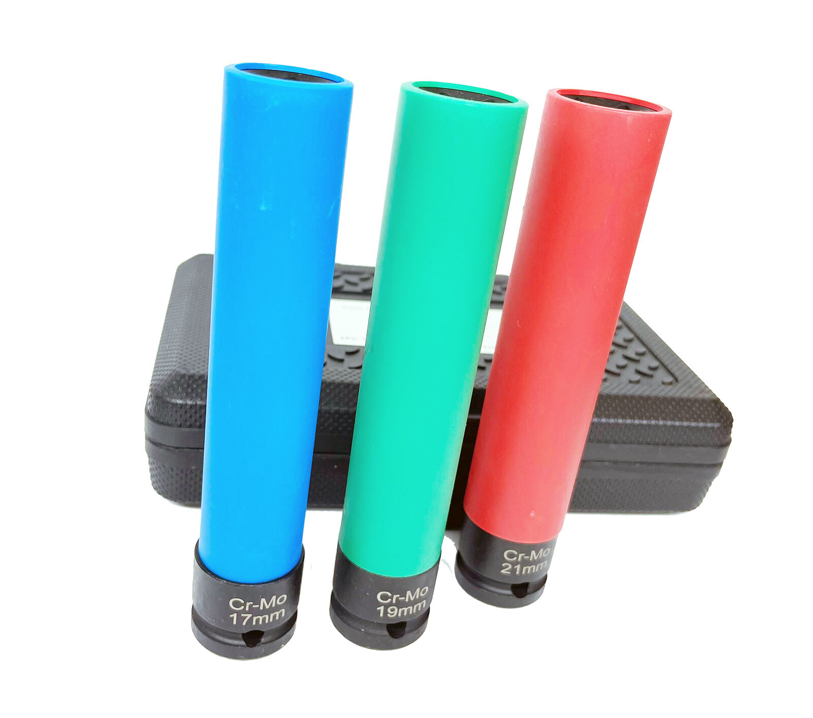 3PC 1/2″ Dr. 17mm 19mm 21mm Thin Wall Extra Deep Alloy Wheel Nut Bolt Socket Set