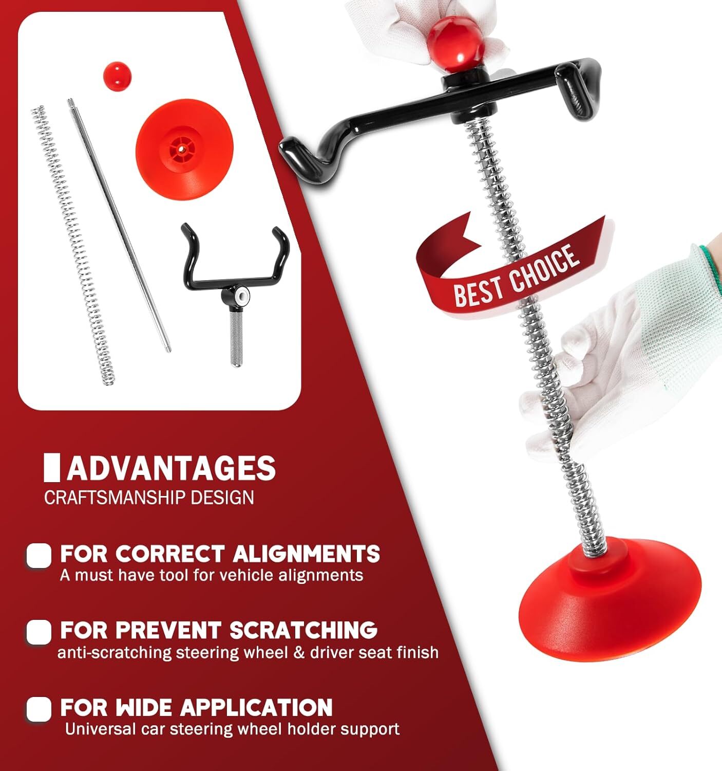 14» Adjustable Alignment Car Steering Wheel Holder Tool for Truck/Buses/Vans