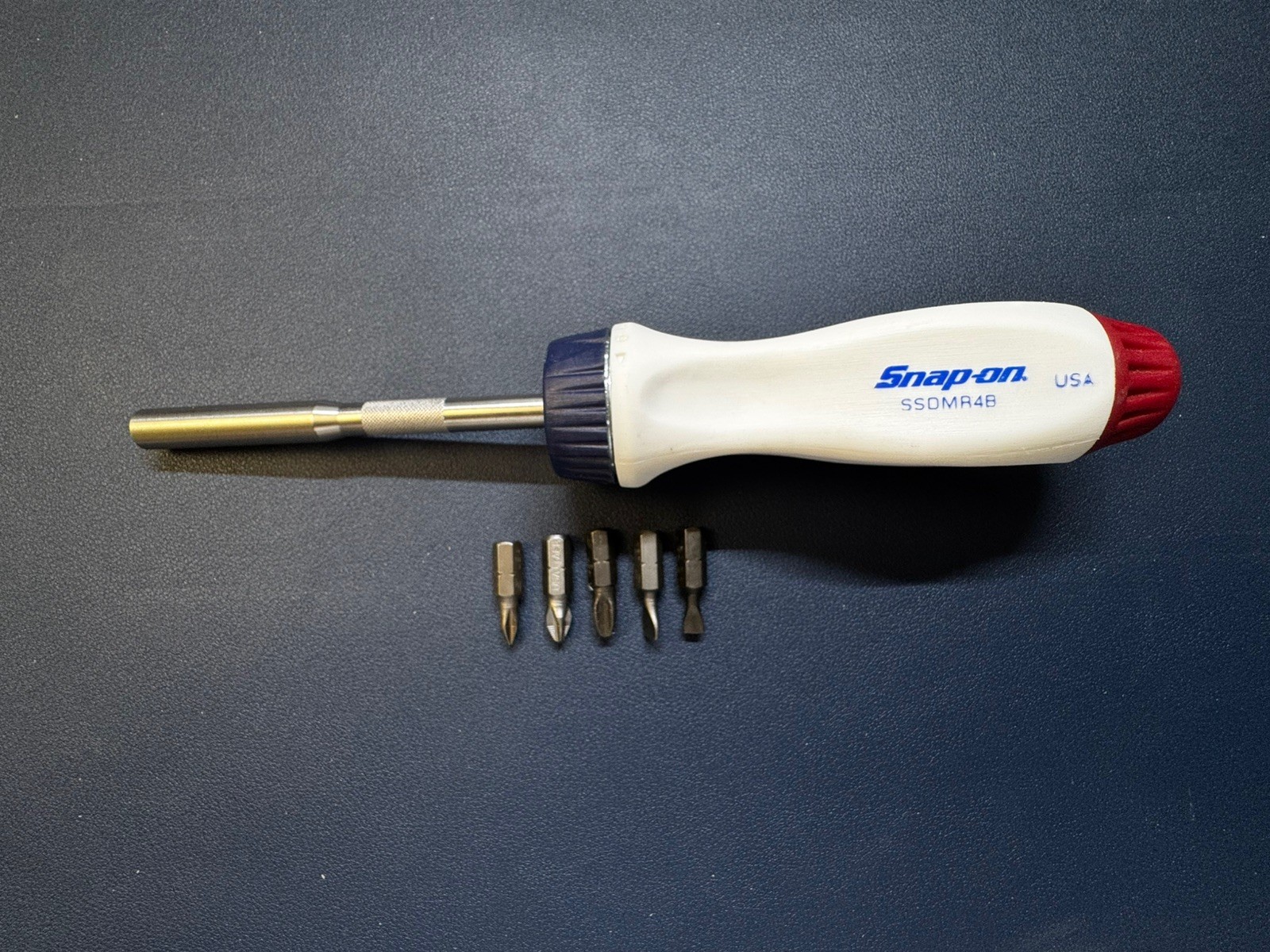 Snap-on Tools USA RARE RED WHITE & BLUE Ratcheting Screwdriver SSDMR4BRWB