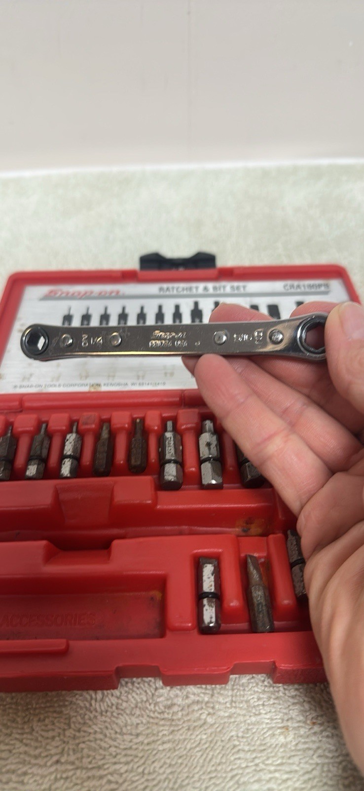 Snap On Offset Driver Set Ratchet & Bit Set CRA180PB MSRP 525