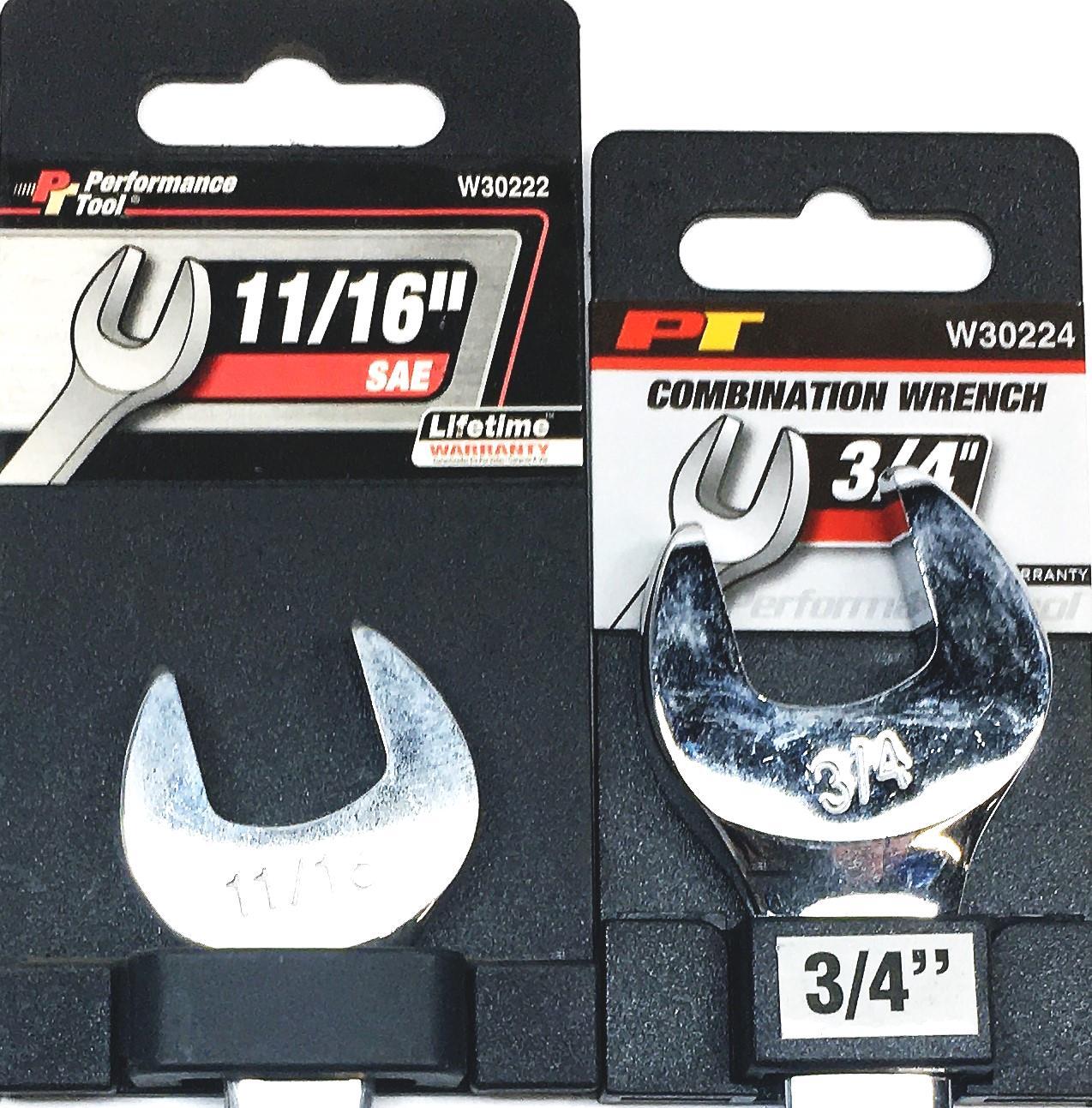Performance Tools 2 Piece Combination Wrench Set W30222 W30224 NOS