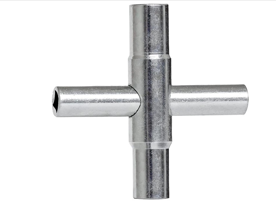 4-Way Sillcock Key Wrench, 1/4″ to 11/32″, for Faucets & Valves (1 Pack)