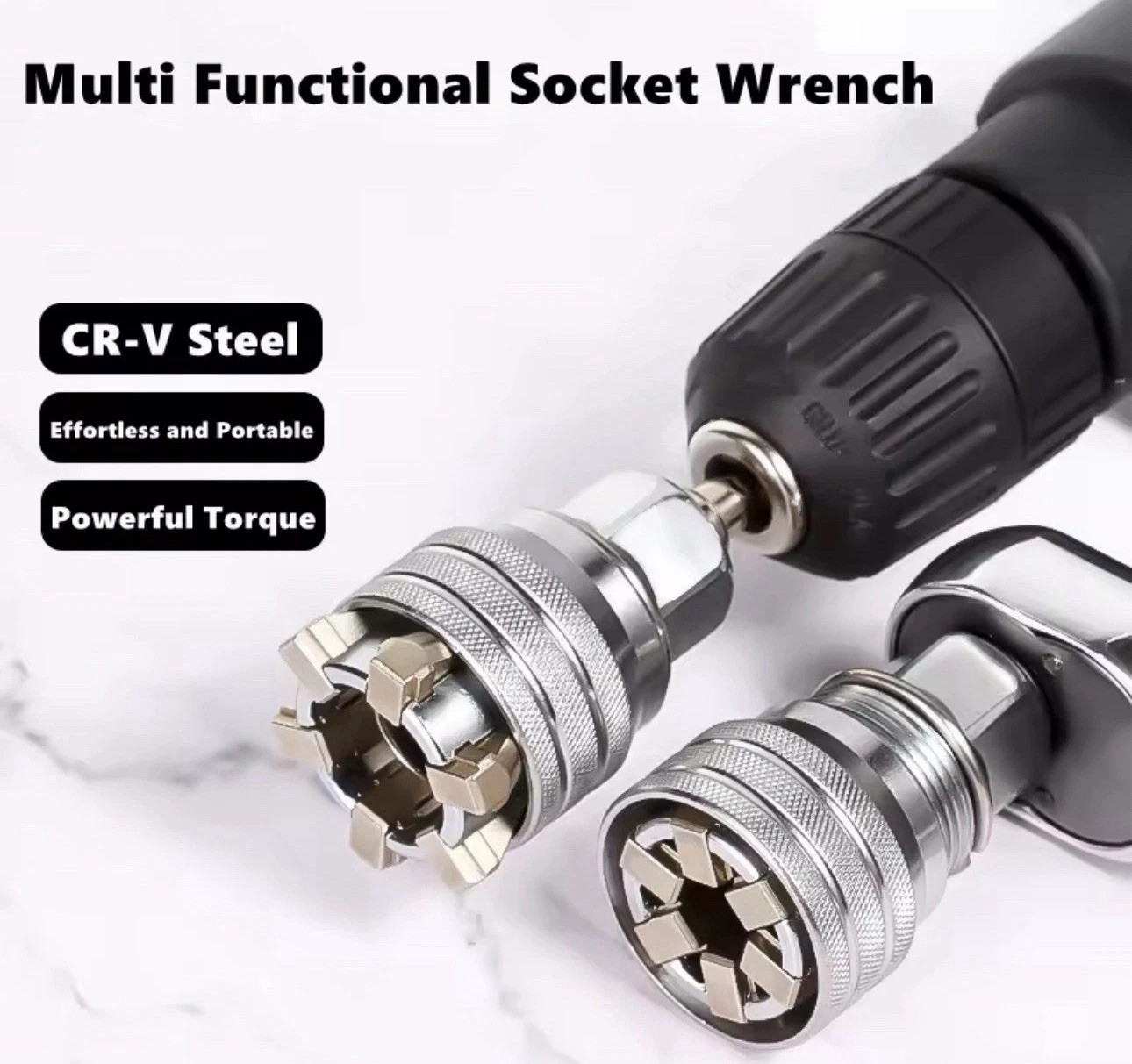 Universal Socket Adapter 10-19mm Adjustable Magic Wrench Sleeve 3/8 Drive