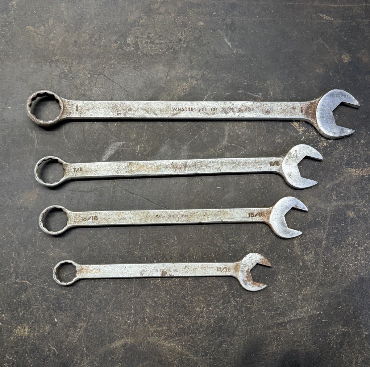 Vintage Vanadium Tool Company SAE Combination Wrenches Made in USA