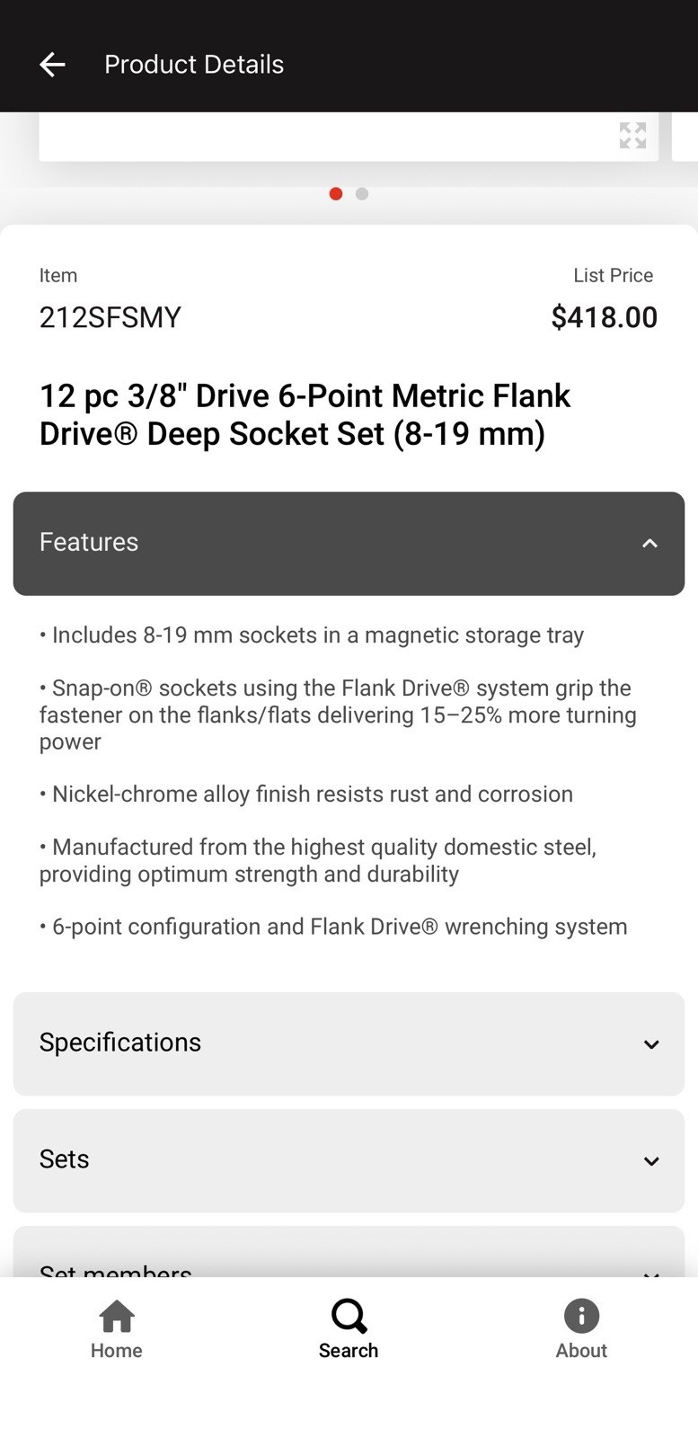 12 pc 3/8″ Drive 6-Point Metric Flank Drive Deep Socket Set (8-19 mm)