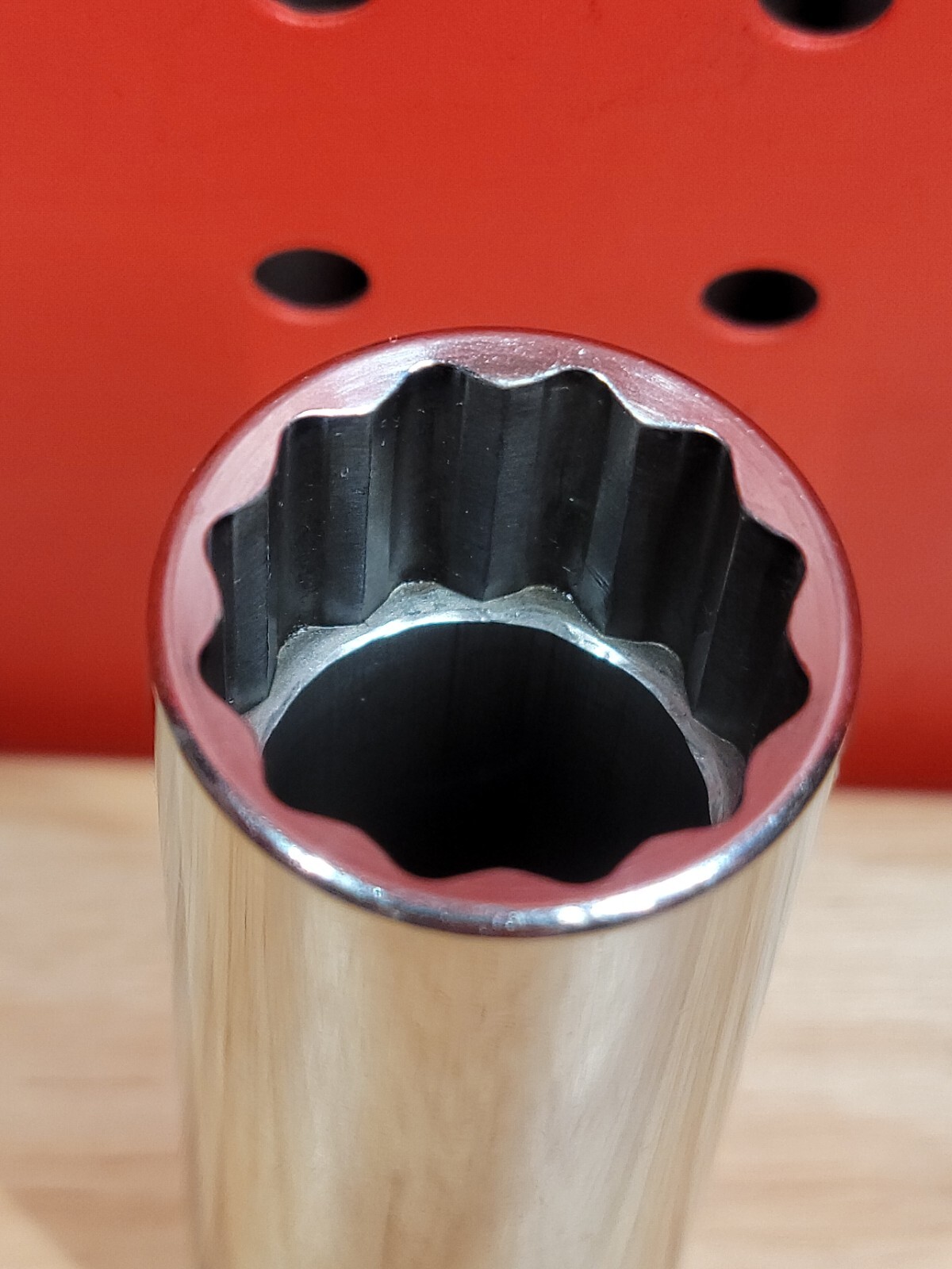 Snap-on Tools S281 7/8″ 1/2″ Drive 12-Point SAE Deep Chrome Socket USA