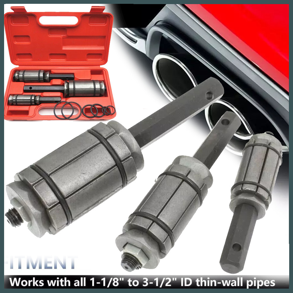 Muffler Tail Pipe Exhaust Expander Spreader Dent Tool set 1-1/18″ 3-1/2″ New