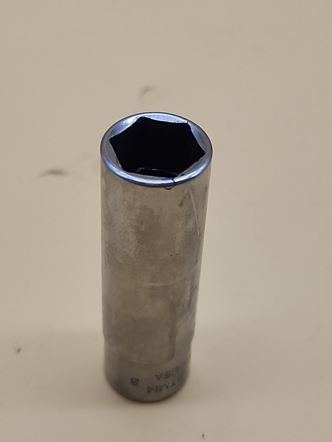 Snap-On Tools 1/4″ Drive 6pt 7/16″ SAE Deep Chrome Socket STM14. USA