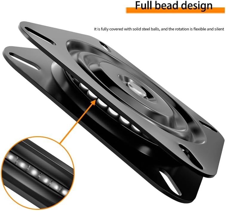 2Pcs 6″ 360-Degree Boat Seat Swivel Flat Boat Pedestal Base Heavy Duty Marine