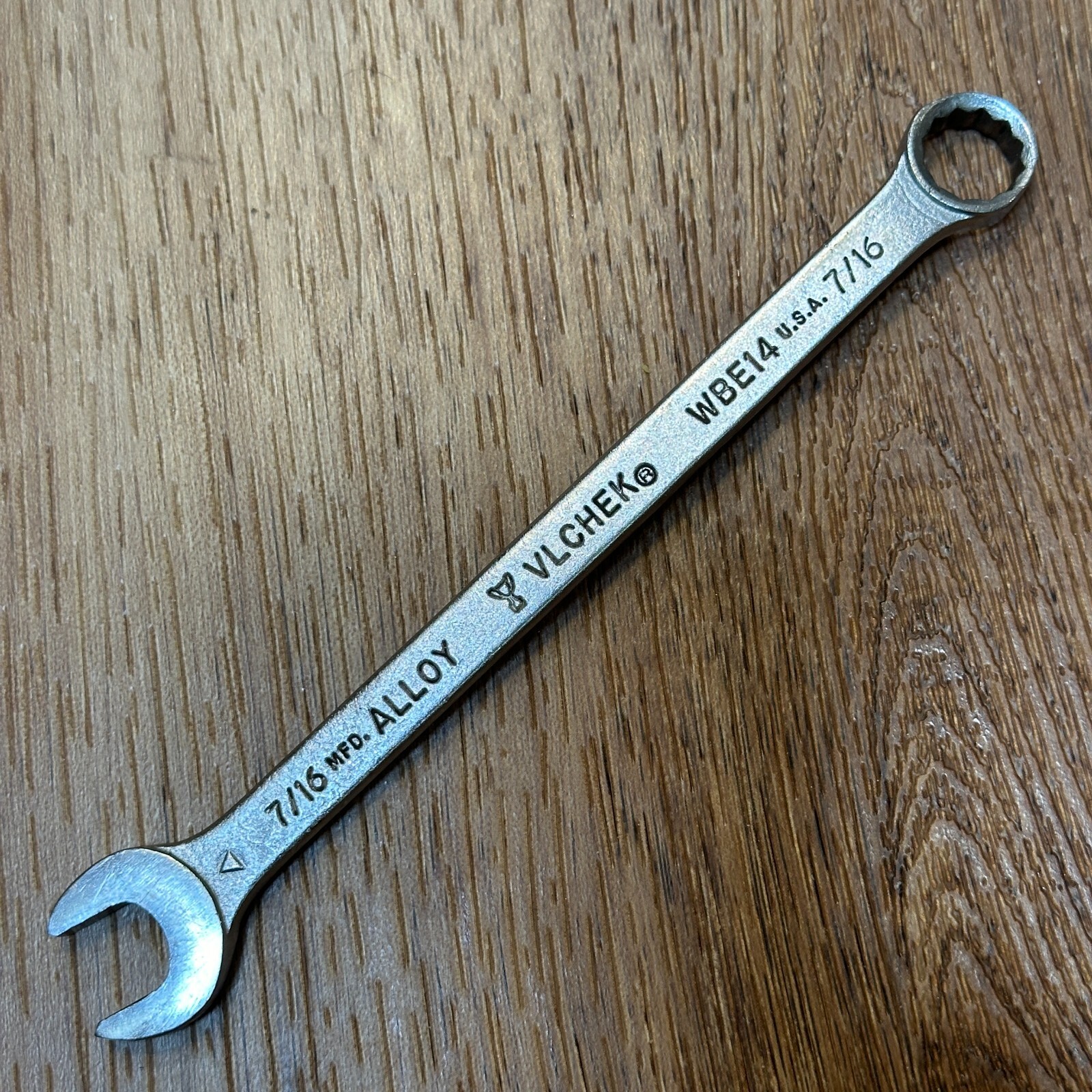 Vintage VLCHEK WBE14 Combination Wrench 7/16in. 12 Pt Used USA 7/16″