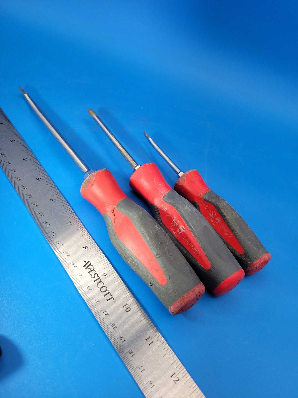 Snap-on Tools Screwdriver Set Phillips & Flat Head SHD Series 3 Pieces USA S-9-8