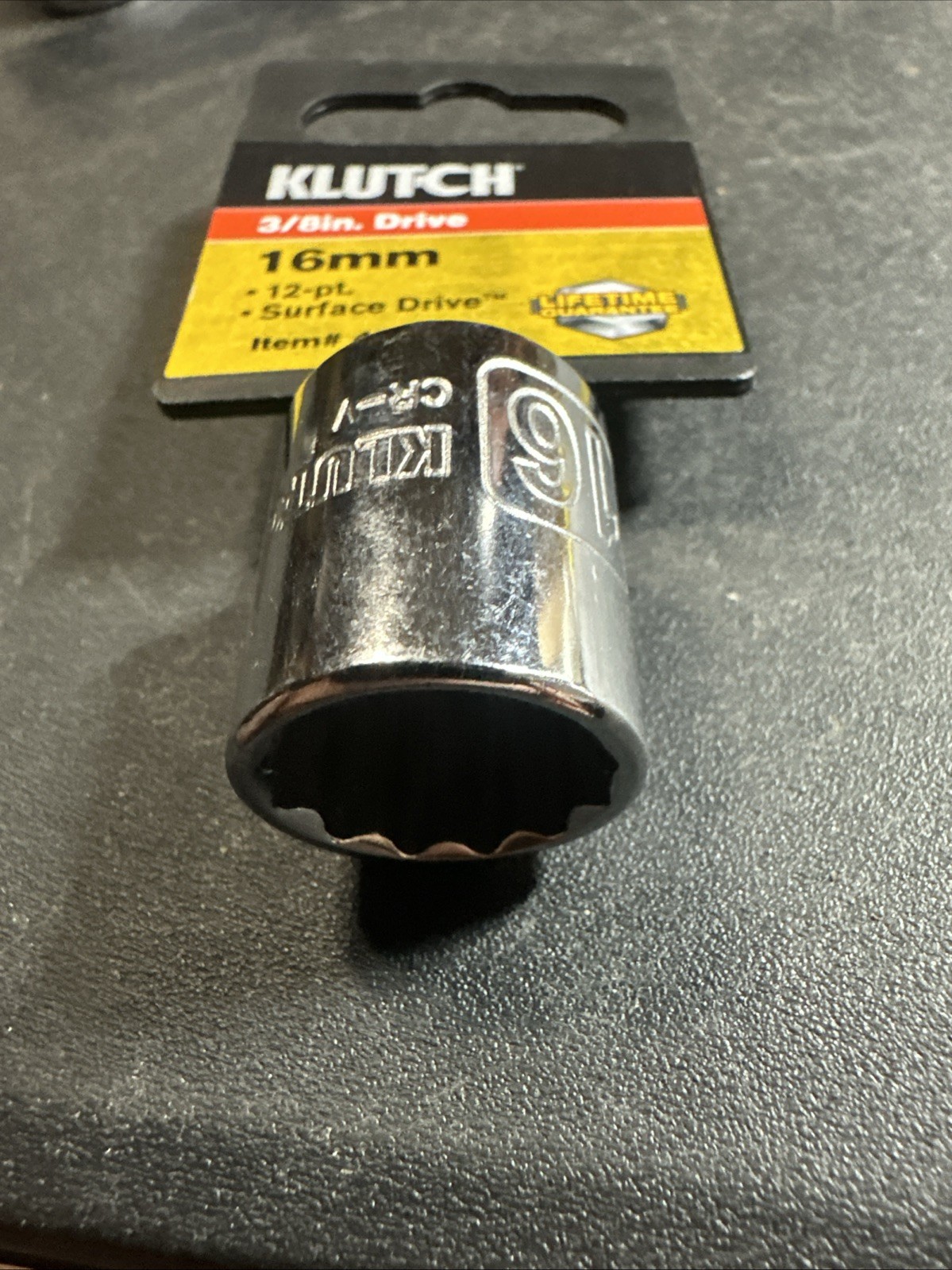 New Klutch 3/8 Drive 12pt 16mm Metric Socket